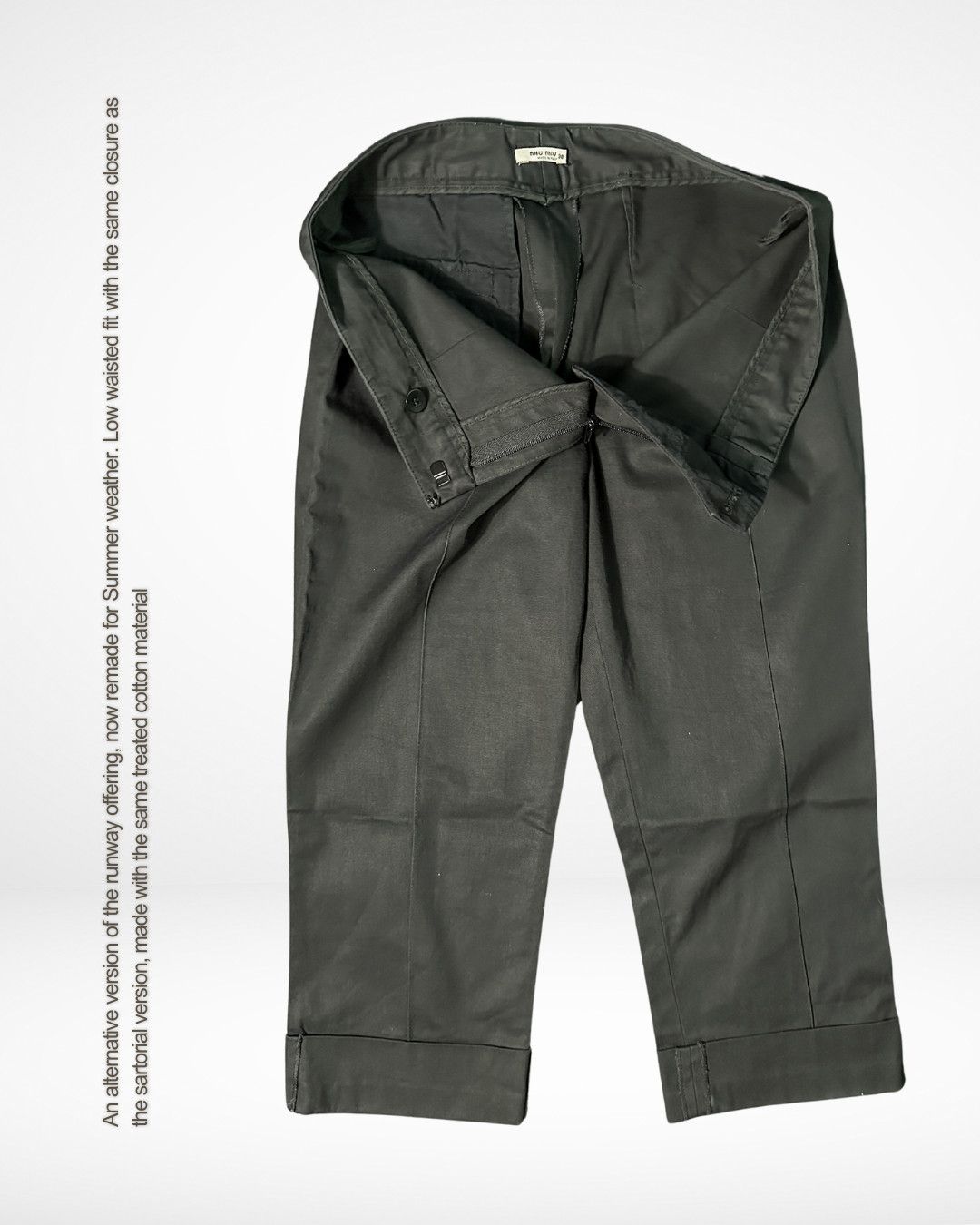 Miu Miu FW07 Pleated Capri Trousers Size US 30 / EU 46 - 2 Thumbnail