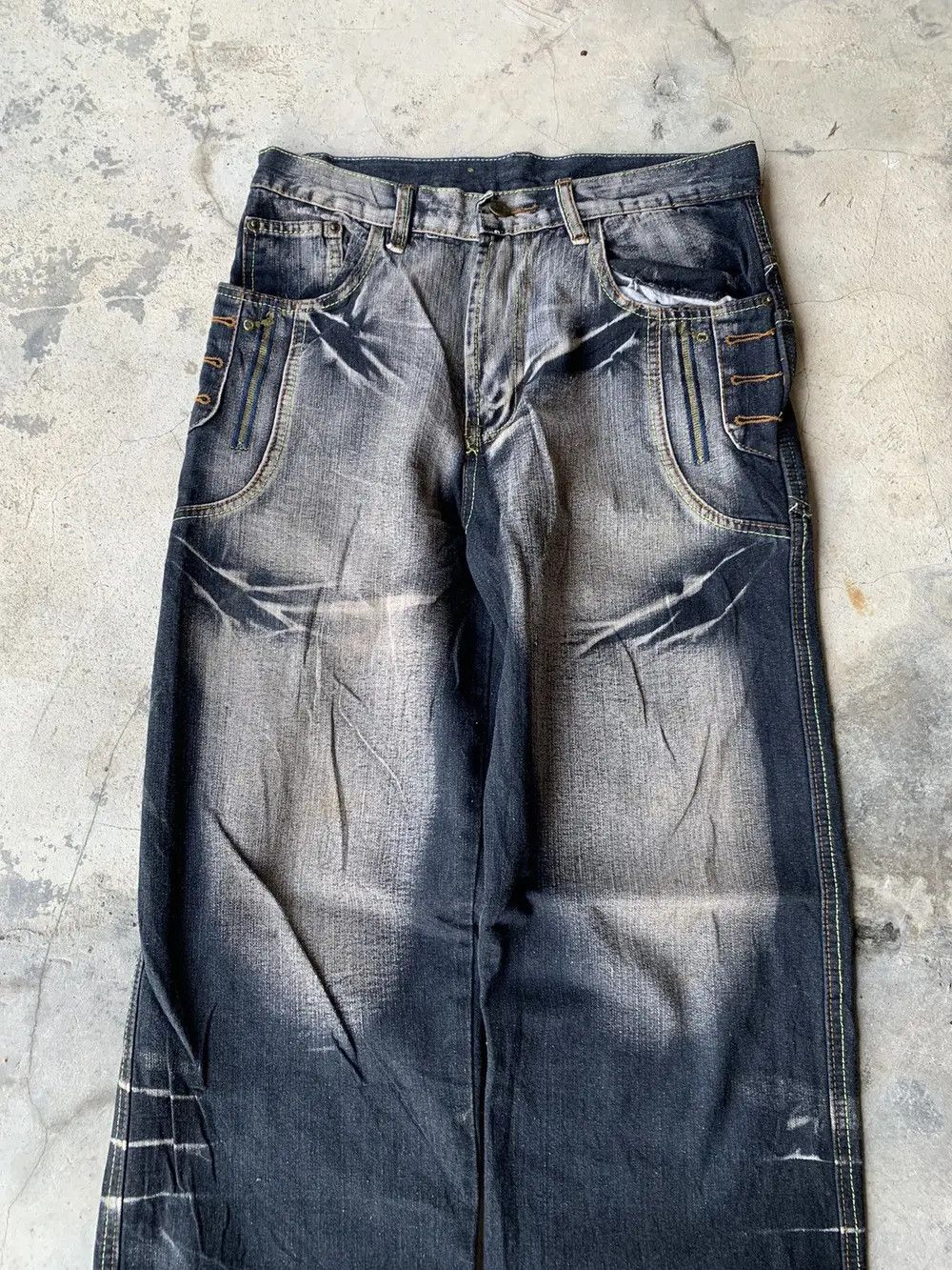 Le Grande Bleu (L.G.B.) Baggy TARWLAN nice faded style. Size US 30 / EU 46 - 7 Thumbnail
