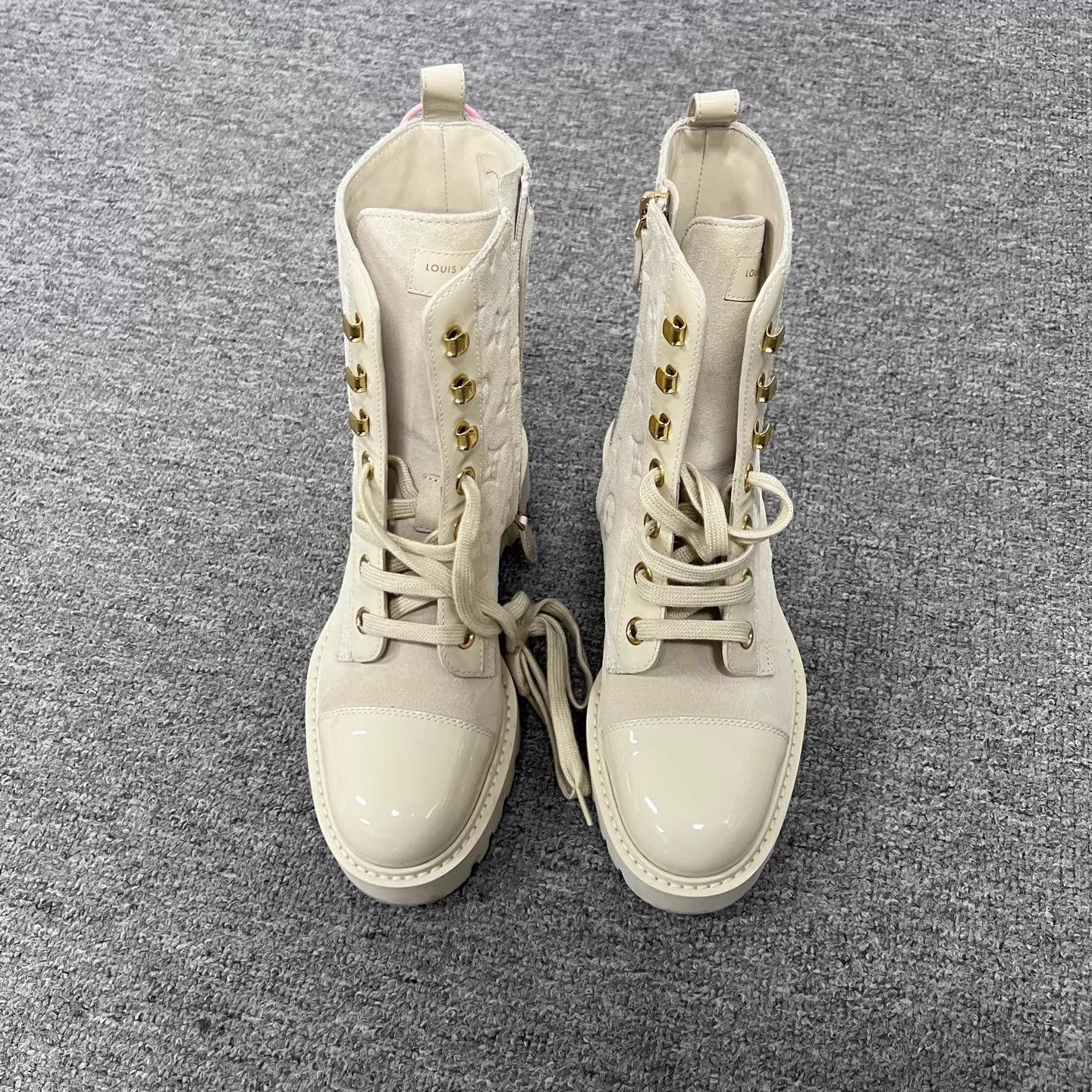 Louis Vuitton Louis Vuitton Territory Cream Monogram Women's Martin Boot Size US 5.5 / IT 35.5 - 3 Thumbnail