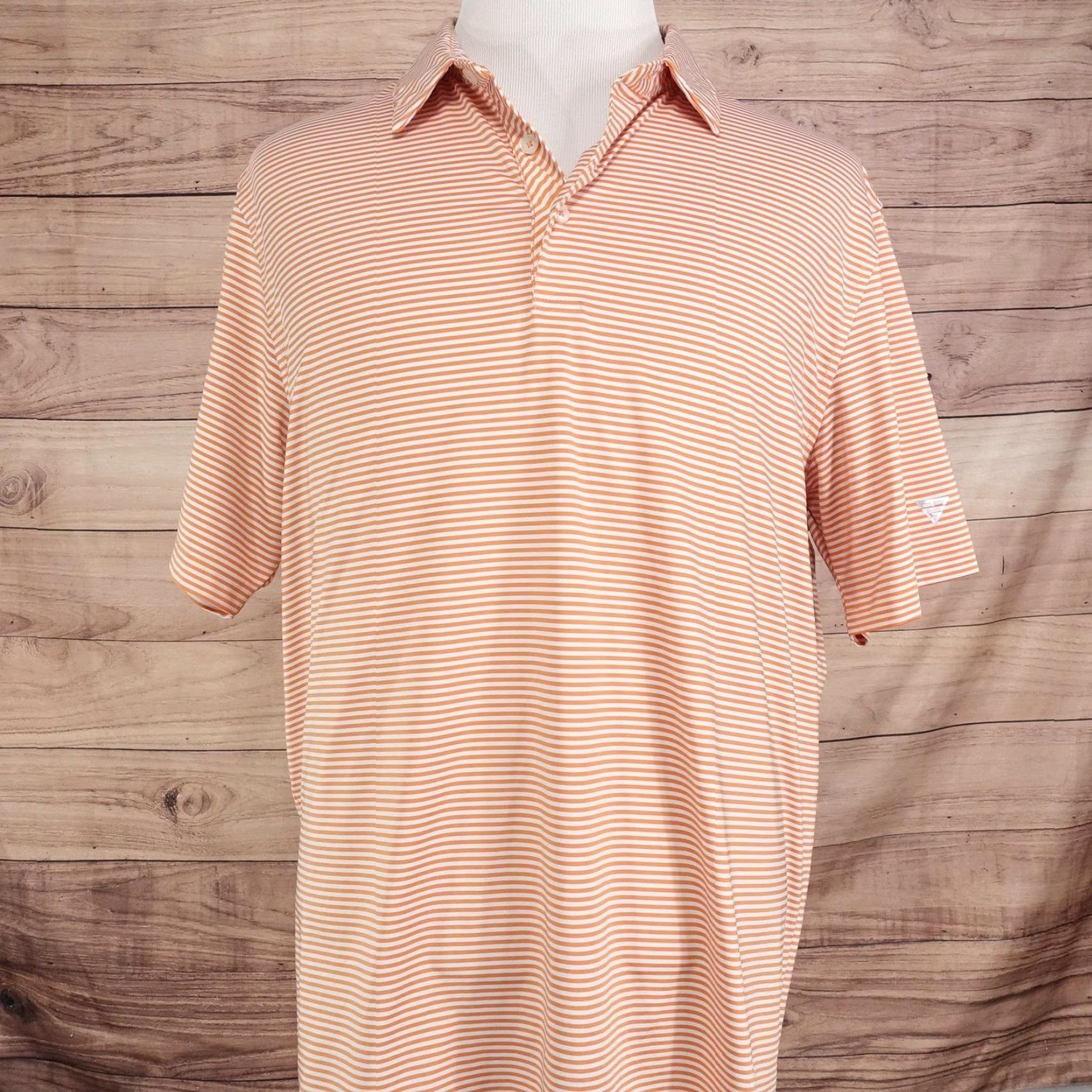 Vintage Maelreg Polo Shirt Mens XL Orange White Stripe Performance Golf Casual Shirt Size US XL / EU 56 / 4 - 4 Thumbnail