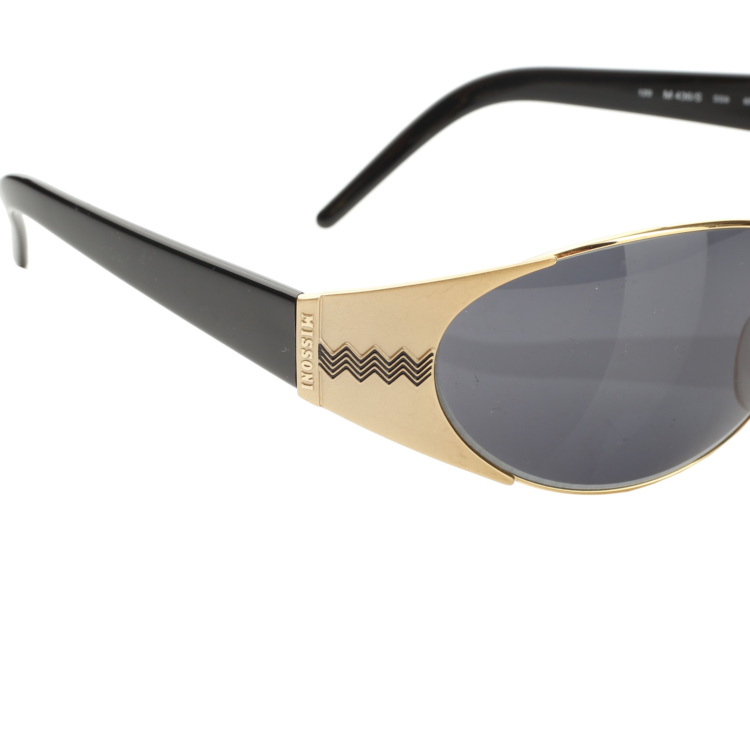 Missoni × Vintage Missoni 90s Wraparound Gold and Black Sunglasses Size ONE SIZE - 2 Thumbnail