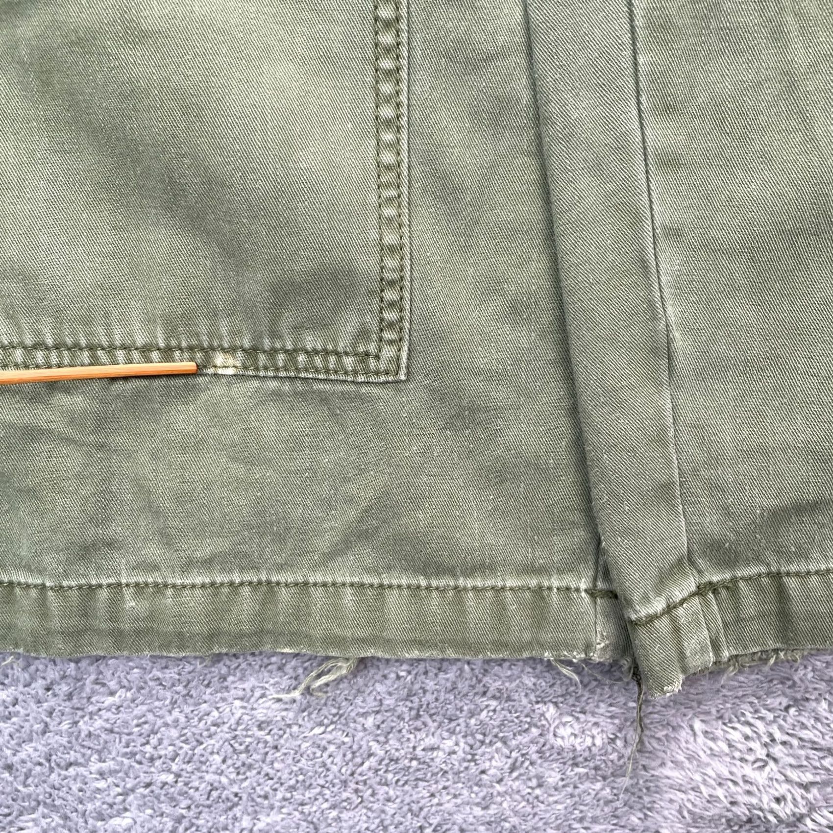 Doublet VINTAGE Baggy Jeans Womens 17 Green y2k Raver Cargo Double Knee Wide Leg Grunge 90s Work Size 27" / US 4 / IT 40 - 2 Thumbnail