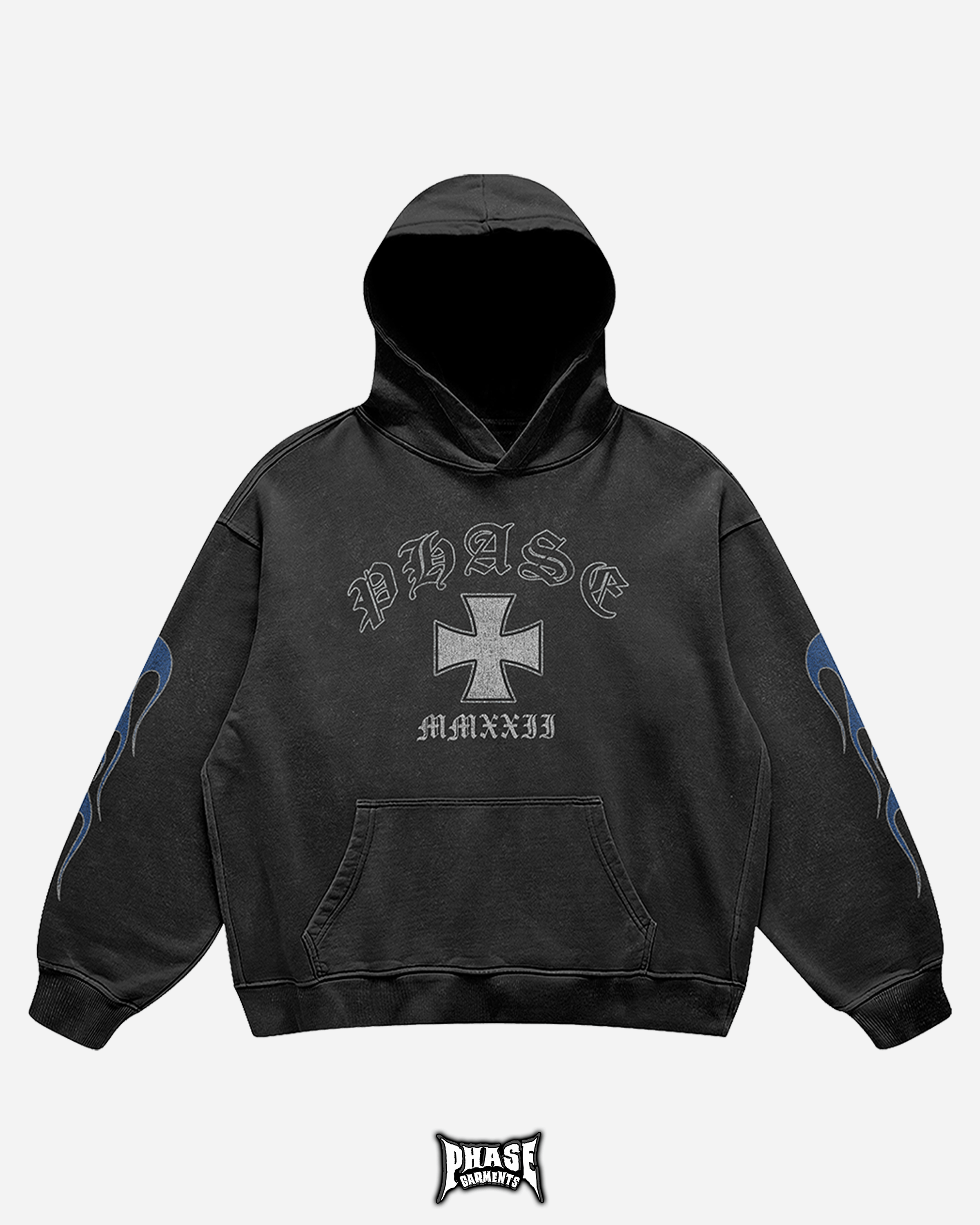 PHASE Garments Blue Flamme Pullover Sweatshirt Size Medium Size US M / EU 48-50 / 2 - 1 Thumbnail