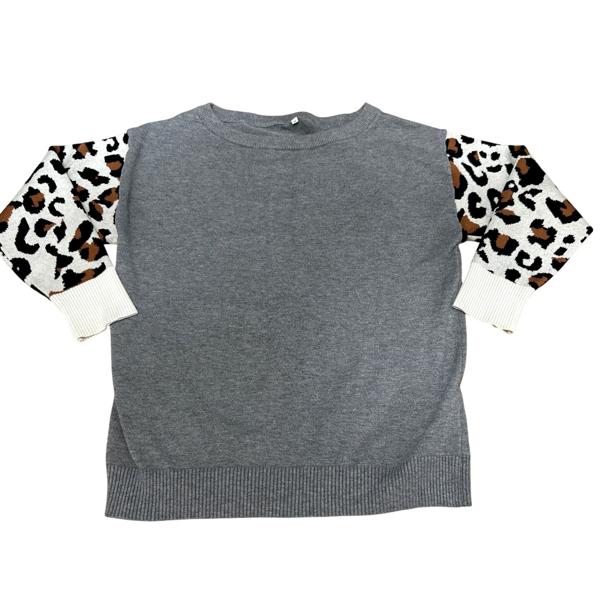 Other CCC Gray Leopard Print Sleeve Sweatshirt Size Medium Polyest Size M / US 6-8 / IT 42-44 - 8 Thumbnail