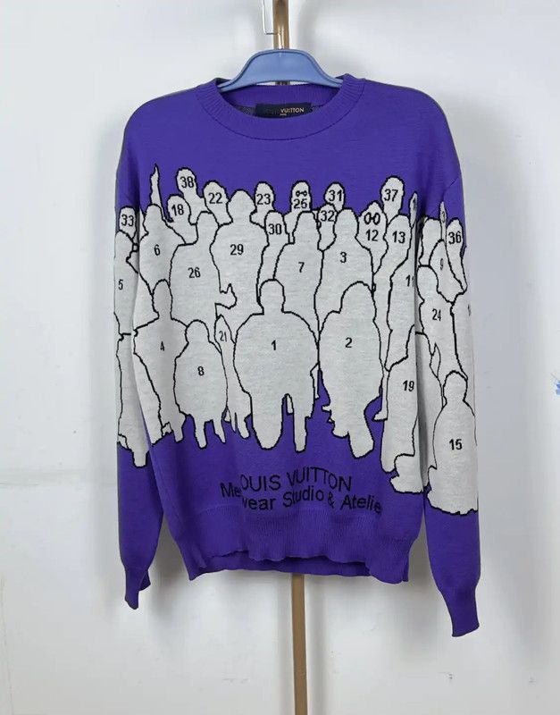 Louis Vuitton Louis Vuitton Purple Men's Knit Sweater 0089 Size US XL / EU 56 / 4 - 1 Thumbnail