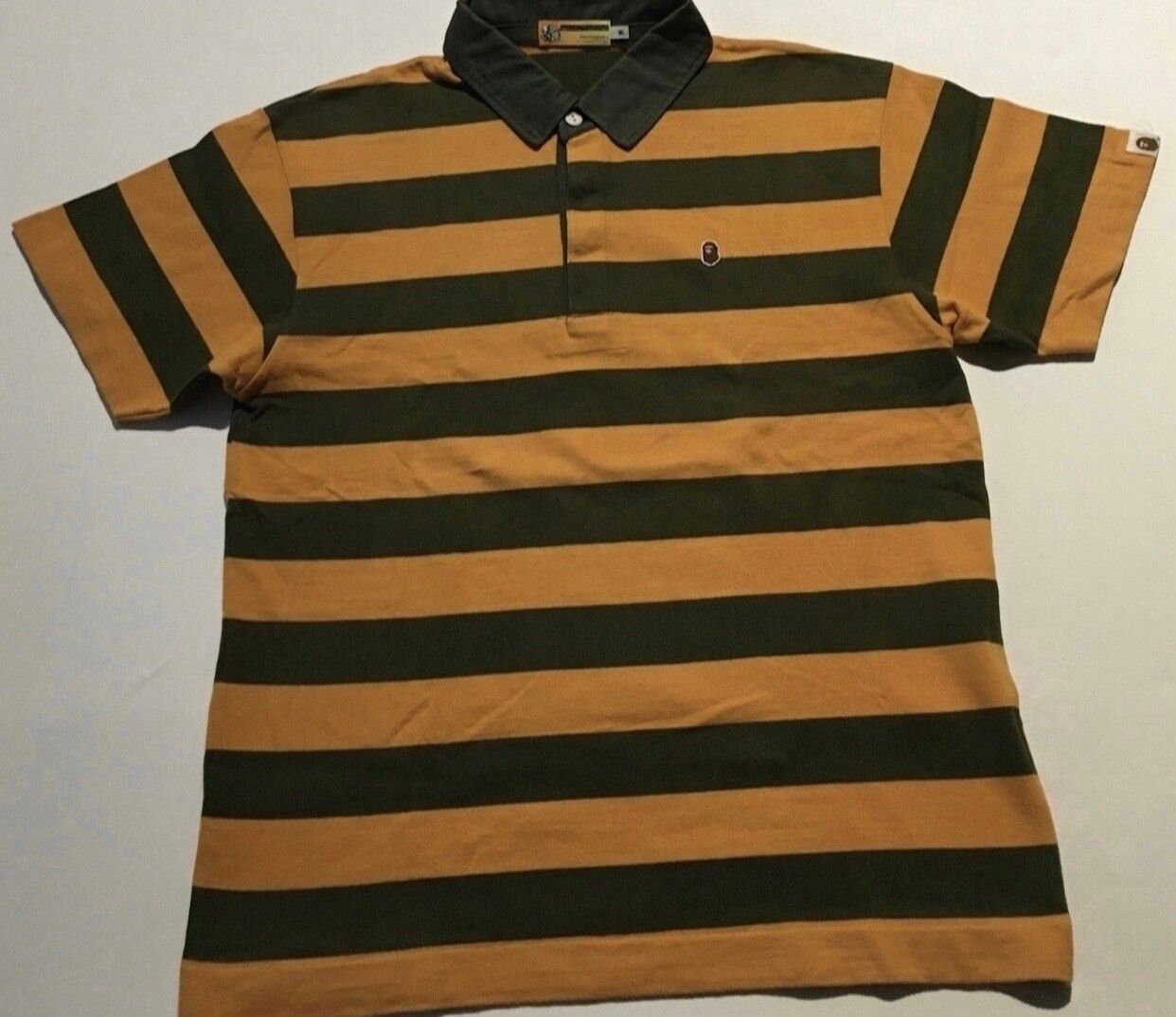 Pre-owned Bape Rugby Polo Shirt In Orange