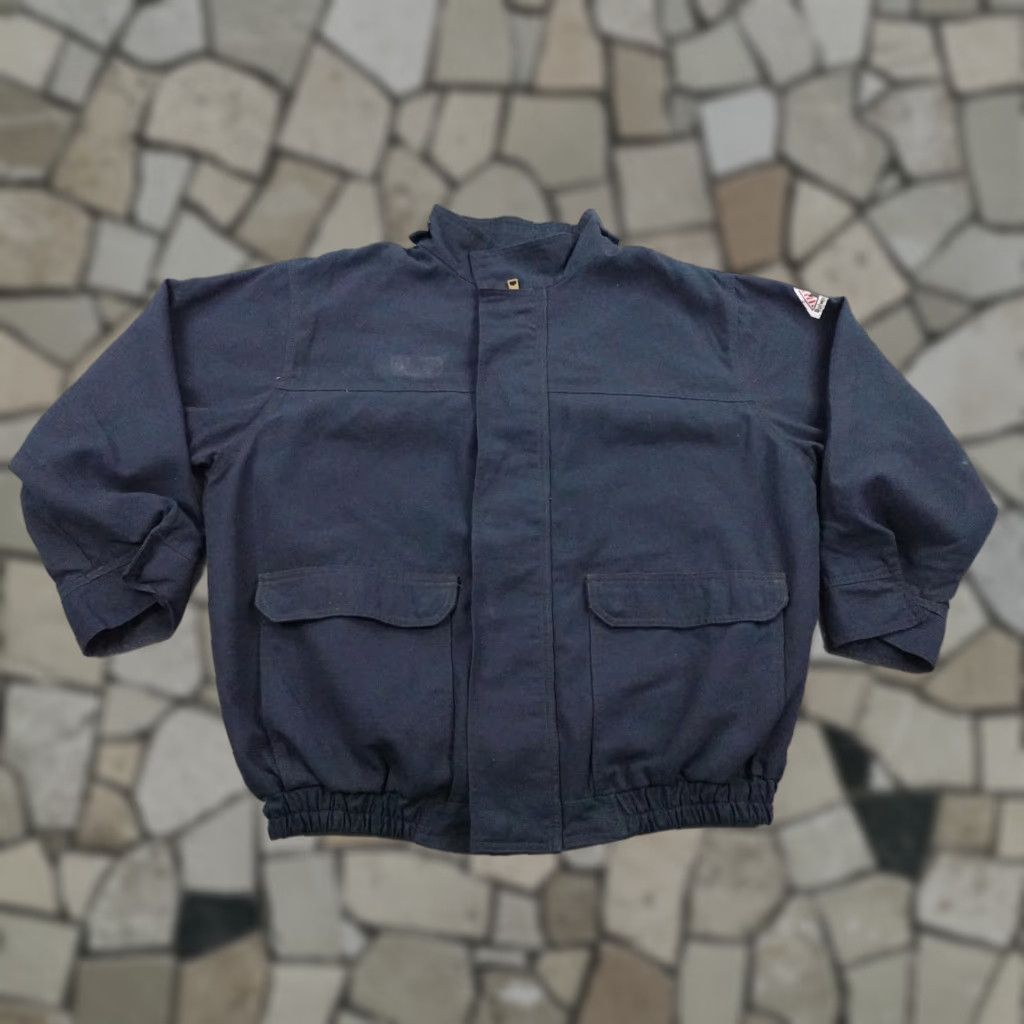 Vintage Bulwark Jacket Mens 2XL Blue Bomber Jacket Full Zip Pockets Workwear Casual Outdoor FR Protective Mid-Length Utility Coat Size US XXL / EU 58 / 5 - 1 Thumbnail