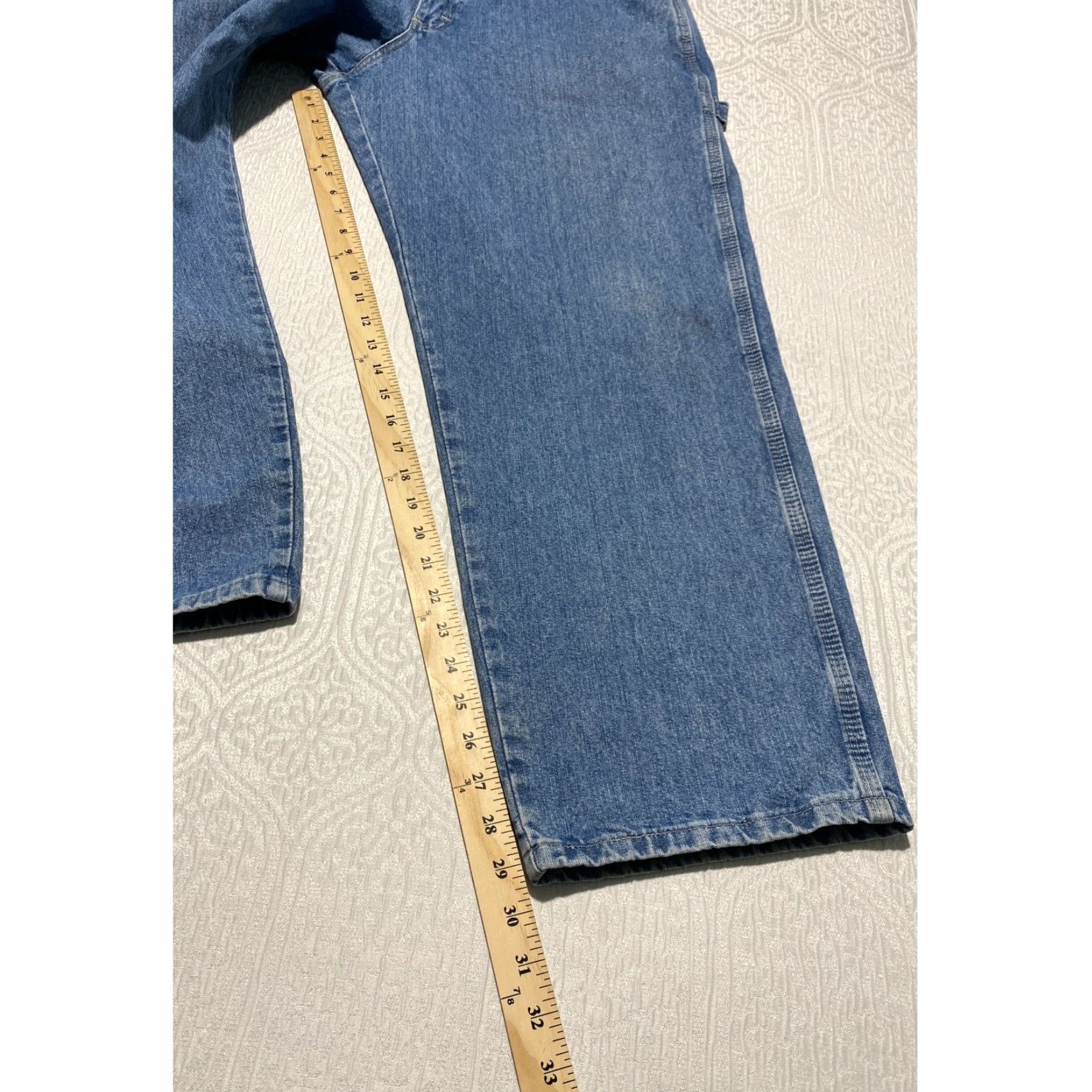 Vintage VINTAGE Riders Jeans Baggy Y2K Carpenter Mens 33x30 Blue Denim 7-Pocket Straight Relaxed 30in Inseam Medium Wash Spring Summer Fall Winter Men Size US 33 - 5 Thumbnail