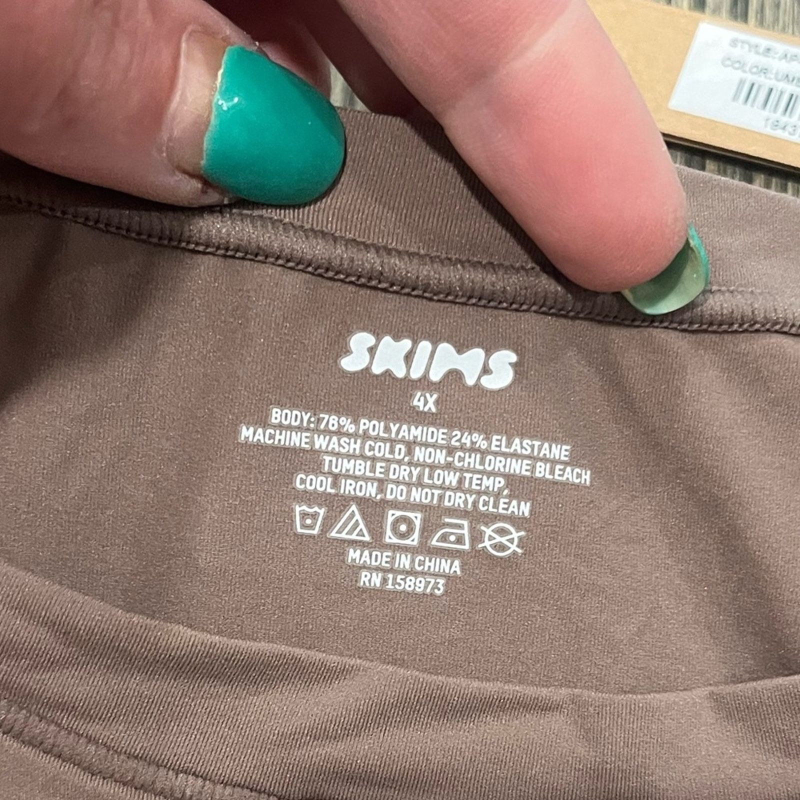 SKIMS NWT Skims Fits Everybody Super Cropped T-Shirt Umber 4X Size 4XL / US 24-26 - 3 Thumbnail