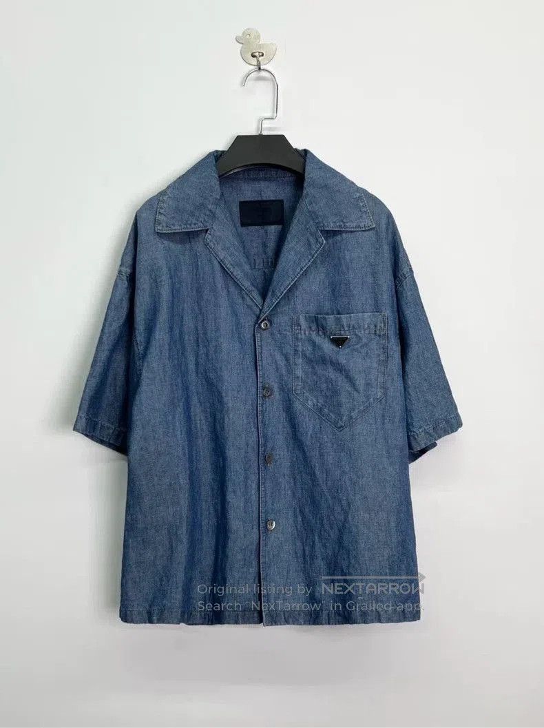 Prada Prada SS23 Denim Short Sleeve Shirt. Size US M / EU 48-50 / 2 - 1 Thumbnail