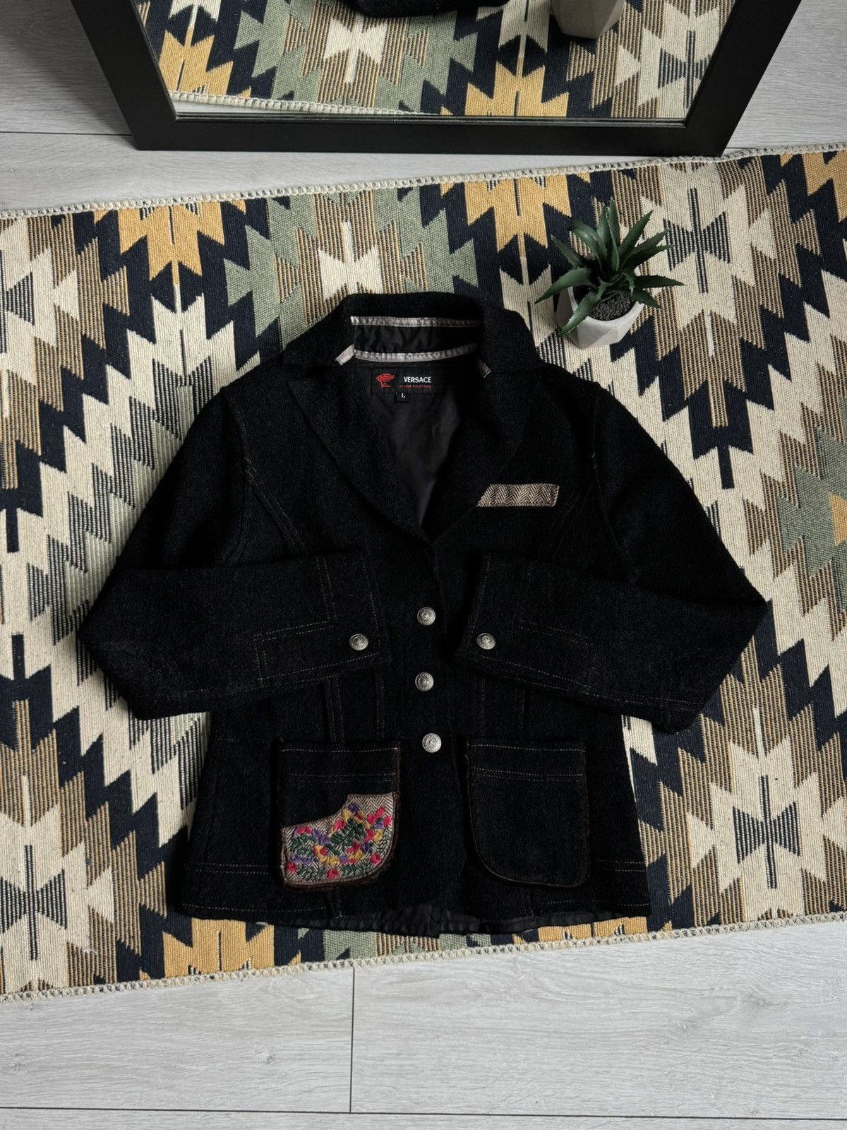 Versace Jeans Couture Vintage Versace Jeans Couture Avant-Garde Wool Blazer Size L / US 10 / IT 46 - 8 Thumbnail