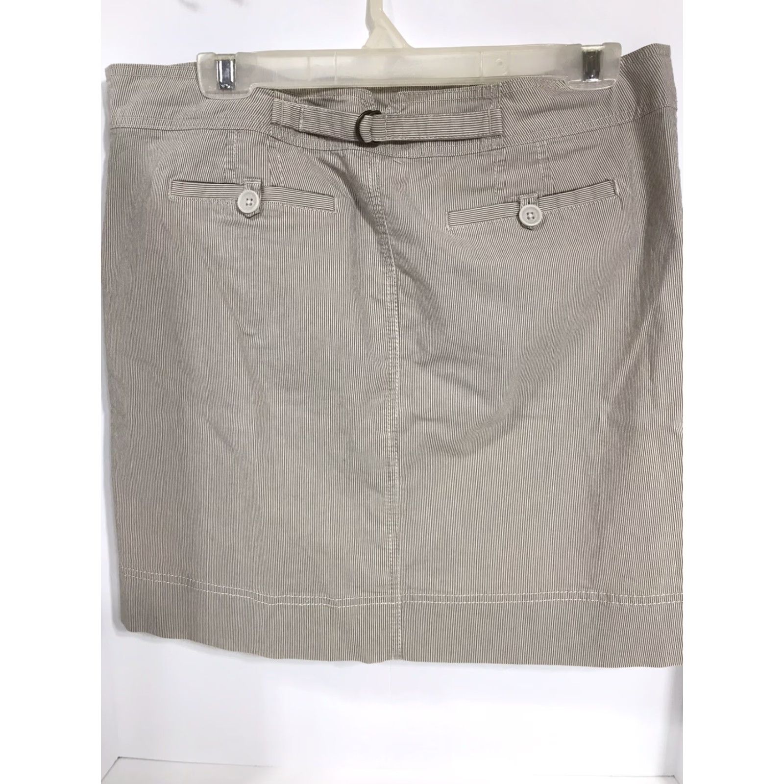 Ann Taylor Ann Taylor Loft Women’s Pencil Skirt Size 12 Knee-Length Business Casual Stretch Lightweight White Khaki Size 34" / US 12 / IT 48 - 3 Thumbnail