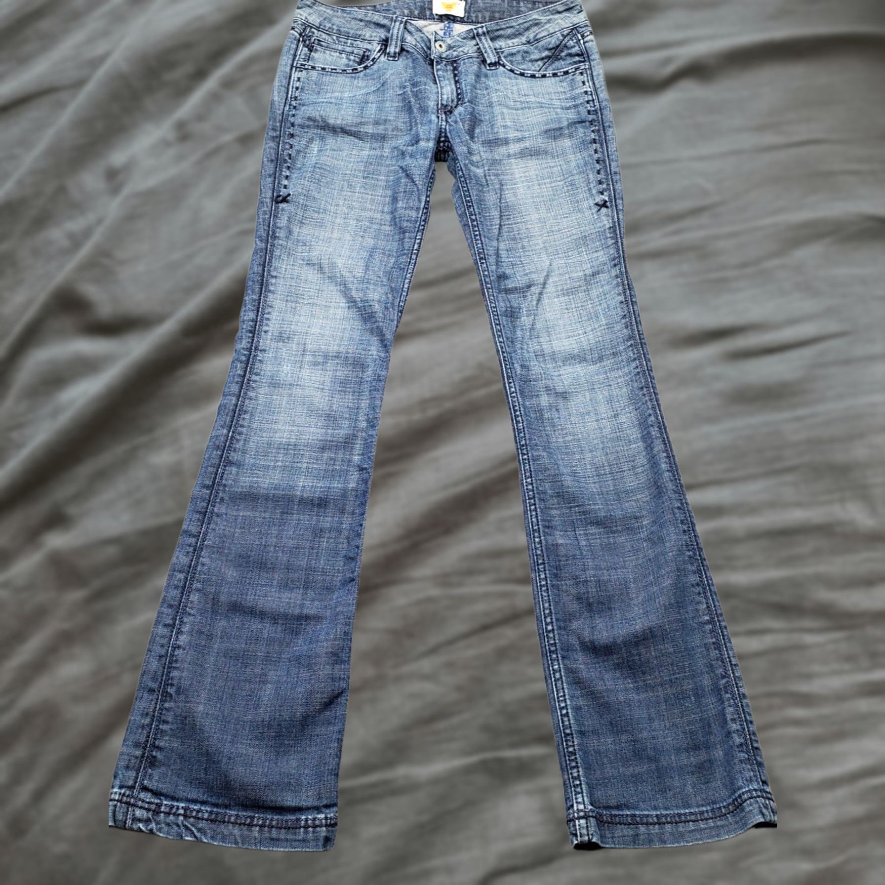 Denime Antic Denim Jeans Womens Size 29 Blue Denim Low Rise Straight Fit Thick Stitch - Womens Jeans 29 Blue Denim Low Rise Straight Antic Denim Jeans Size 29" - 1 Thumbnail