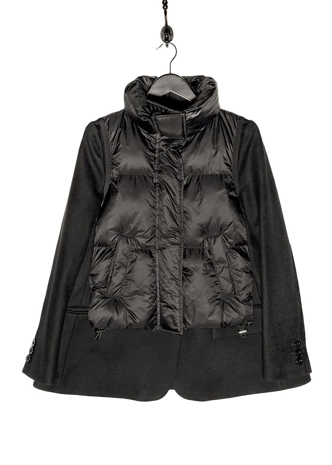 Sacai Sacai Black Wool Nylon Padded Jacket - 2 JP Size M / US 6-8 / IT 42-44 - 1 Thumbnail