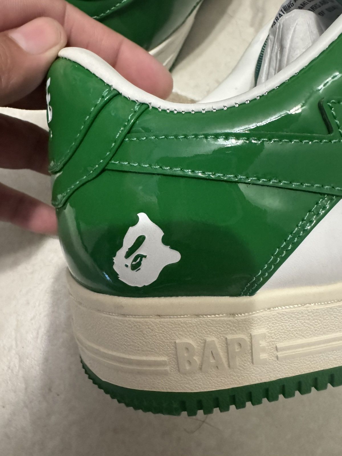 Bape BAPE Bapesta Patent Leather Green/White Size US 9 / EU 42 - 5 Thumbnail