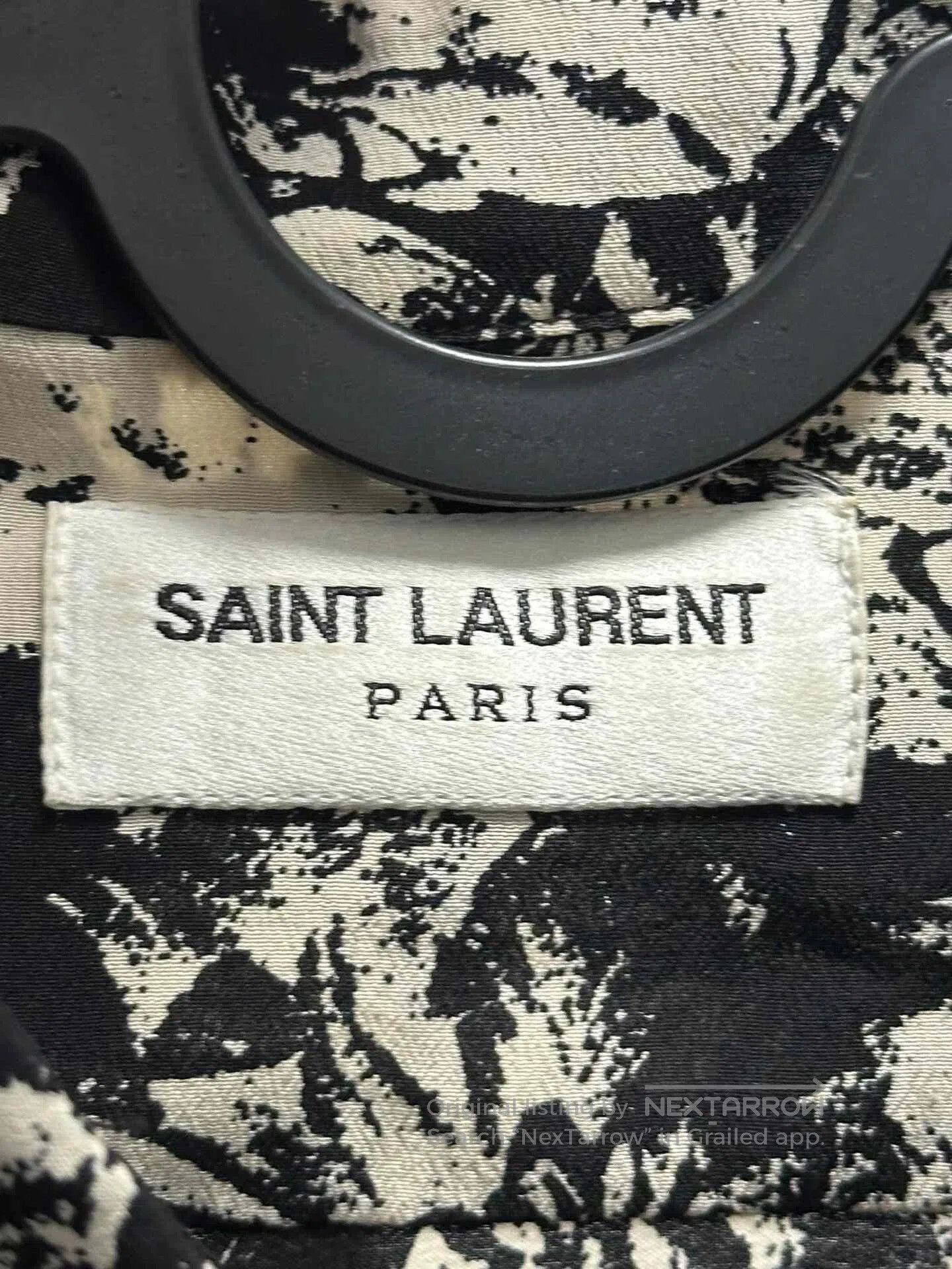 Saint Laurent Paris Saint Laurent Black White Floral Shirt. Size US M / EU 48-50 / 2 - 3 Thumbnail
