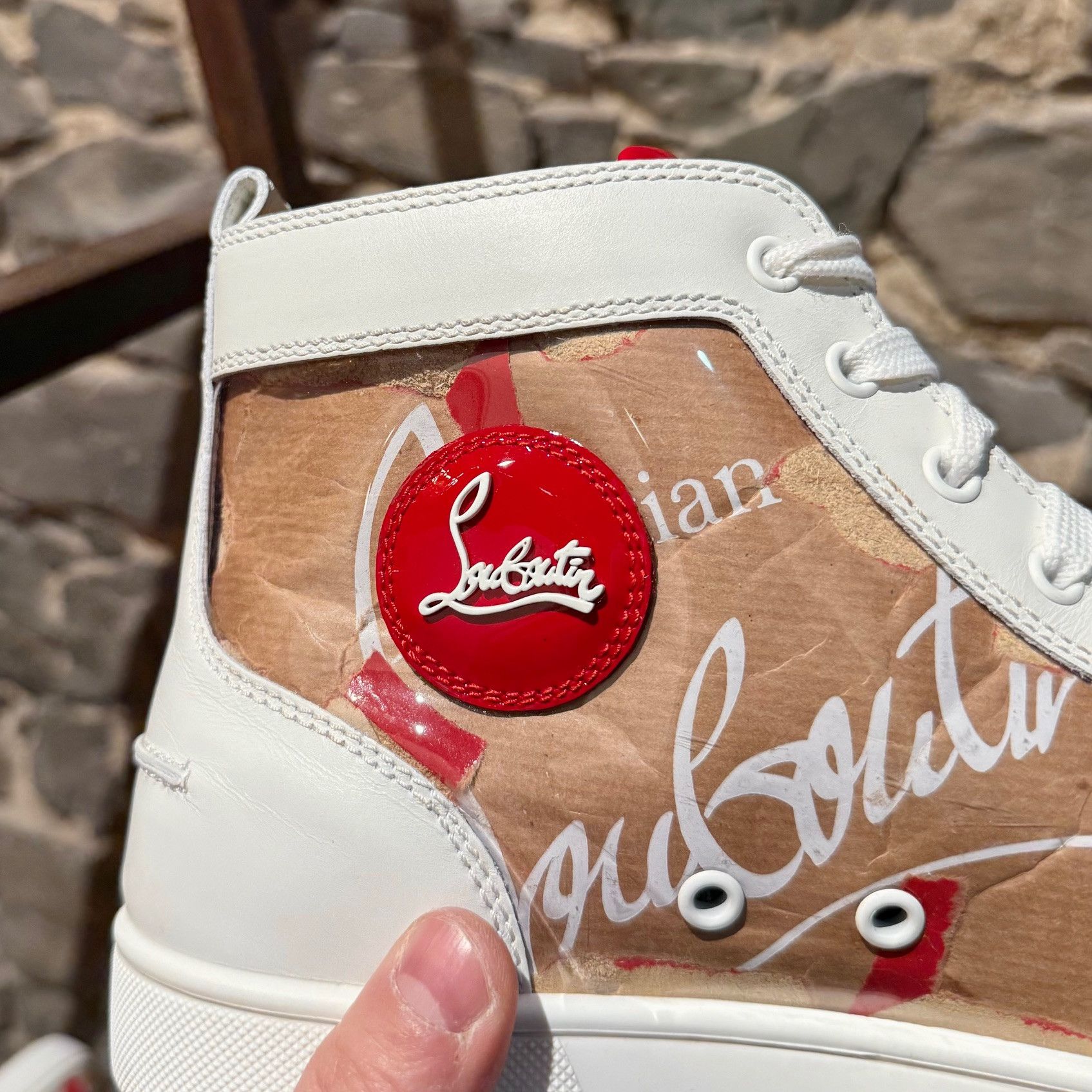 Christian Louboutin Christian Louboutin Louis Loubi Kraft PVC High-top Sneakers Size US 10.5 / EU 43-44 - 10 Thumbnail