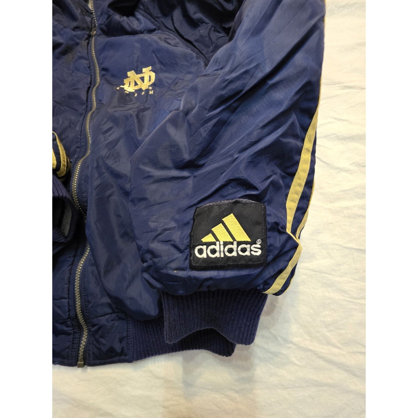 Adidas Vintage Adidas Notre Dame Reversible Jacket Mens L Full Zip Size 40 - 9 Thumbnail
