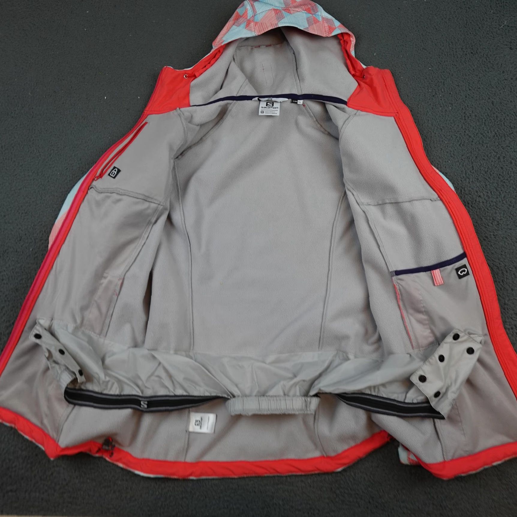Salomon Salomon Ski Jacket Womens Medium Blue Clima Pro Softshell Hooded Geometric Size M / US 6-8 / IT 42-44 - 5 Thumbnail