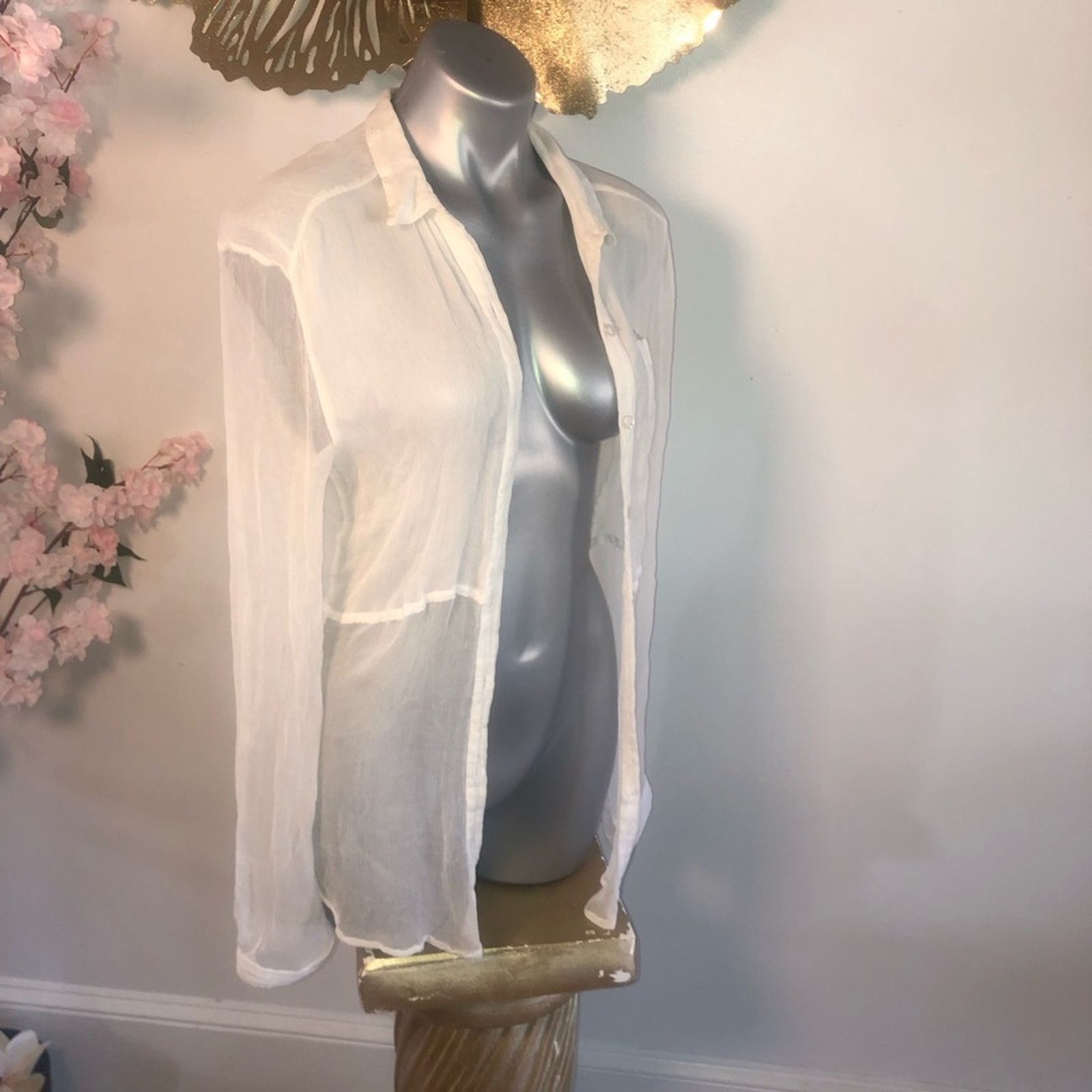 Chan Luu Blouse Top Chan Luu sheer button down Size S / US 4 / IT 40 - 7 Thumbnail