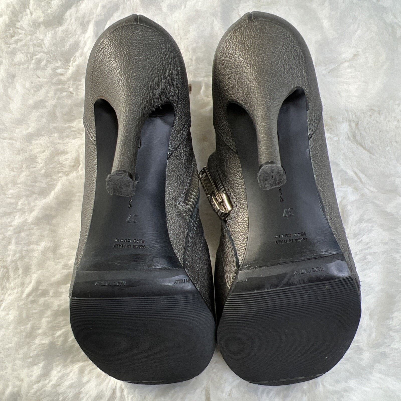 Rick Owens RICK OWENS-Leather Metallic Bootie/Heel’s- 37Made In Italy Size US 7 / IT 37 - 11 Thumbnail