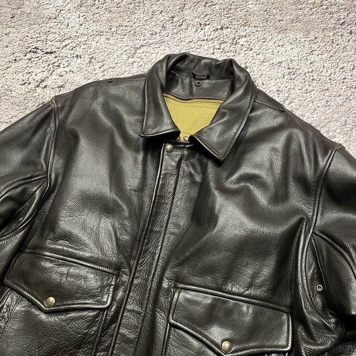 Vintage Vintage military leather aviator jacket Redskins Schott | Grailed