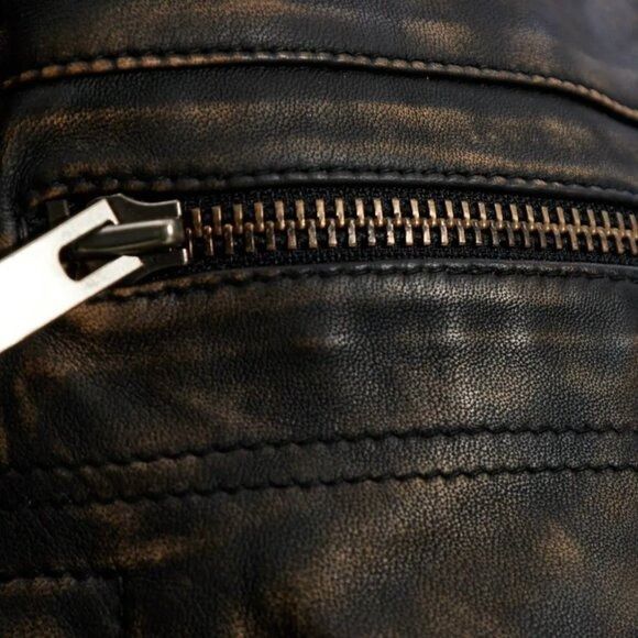 Gestuz GESTUZ Lineragz Lamb Leather Jacket Black Brown $1469 N Size XS / US 0-2 / IT 36-38 - 4 Thumbnail
