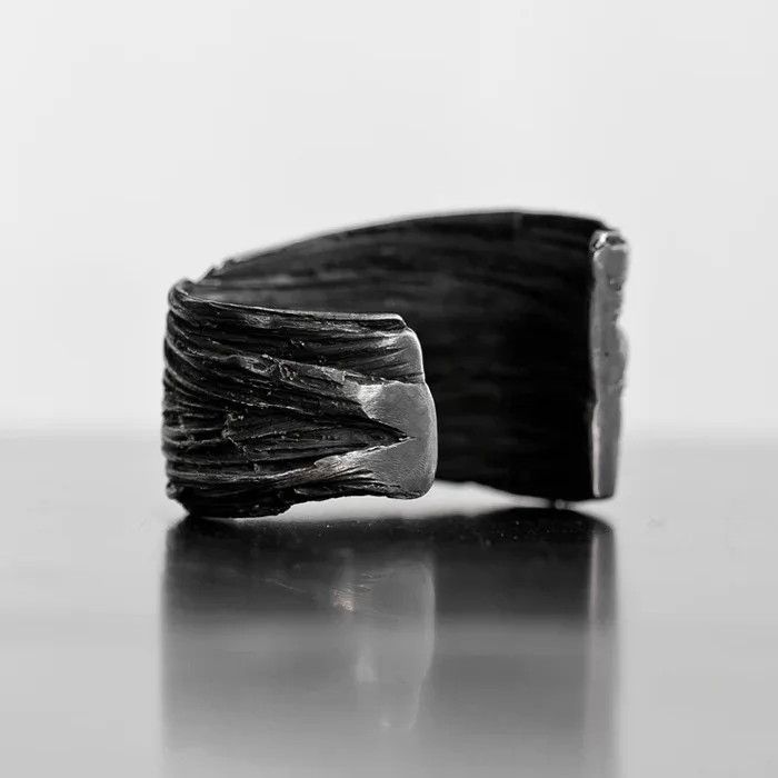 DETAJ Detaj Distressed Hair Texture 925 2-Tone Silver Bracelet Size ONE SIZE - 2 Thumbnail