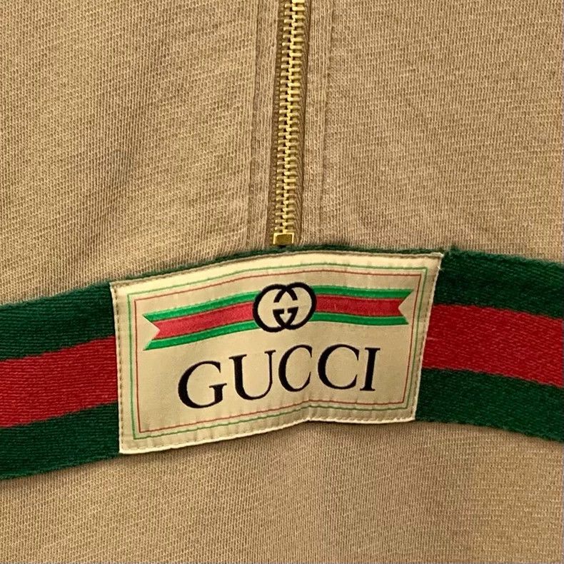 Gucci Gucci Dark brown striped webbing cotton hooded half-zip lo Size US XL / EU 56 / 4 - 5 Thumbnail