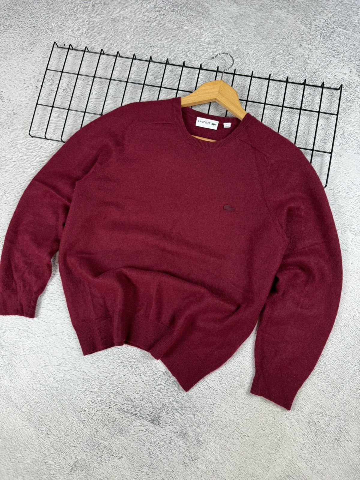 Lacoste × Vintage Lacoste Sweater Mens Red Size S(6) 100% Cashmere Knit Crew N Size US S / EU 44-46 / 1 - 3 Thumbnail