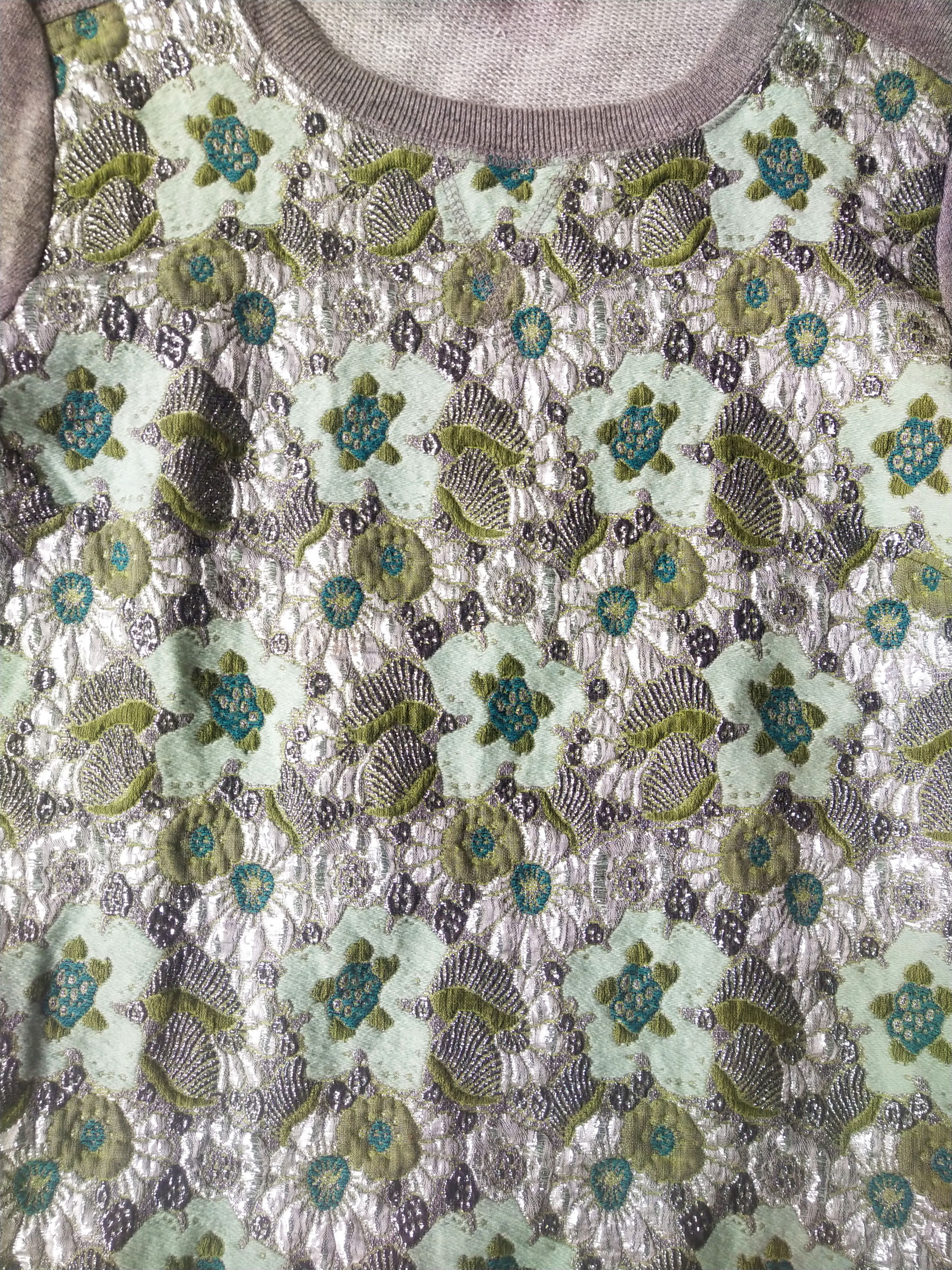 J.Crew FW13 J.Crew Floral Metallic Jacquard Silk Blend Sweater Size S / US 4 / IT 40 - 2 Thumbnail