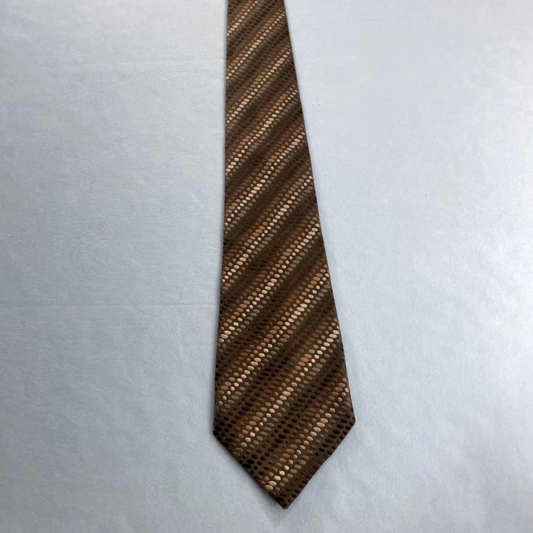 Dockers VINTAGE Dockers Necktie Silk Woven Stripe Dots Navy Green Brown 57"-60" 4x60 Men Tie Dupont Teflon Capsule Executive Handcrafted Size ONE SIZE - 4 Thumbnail