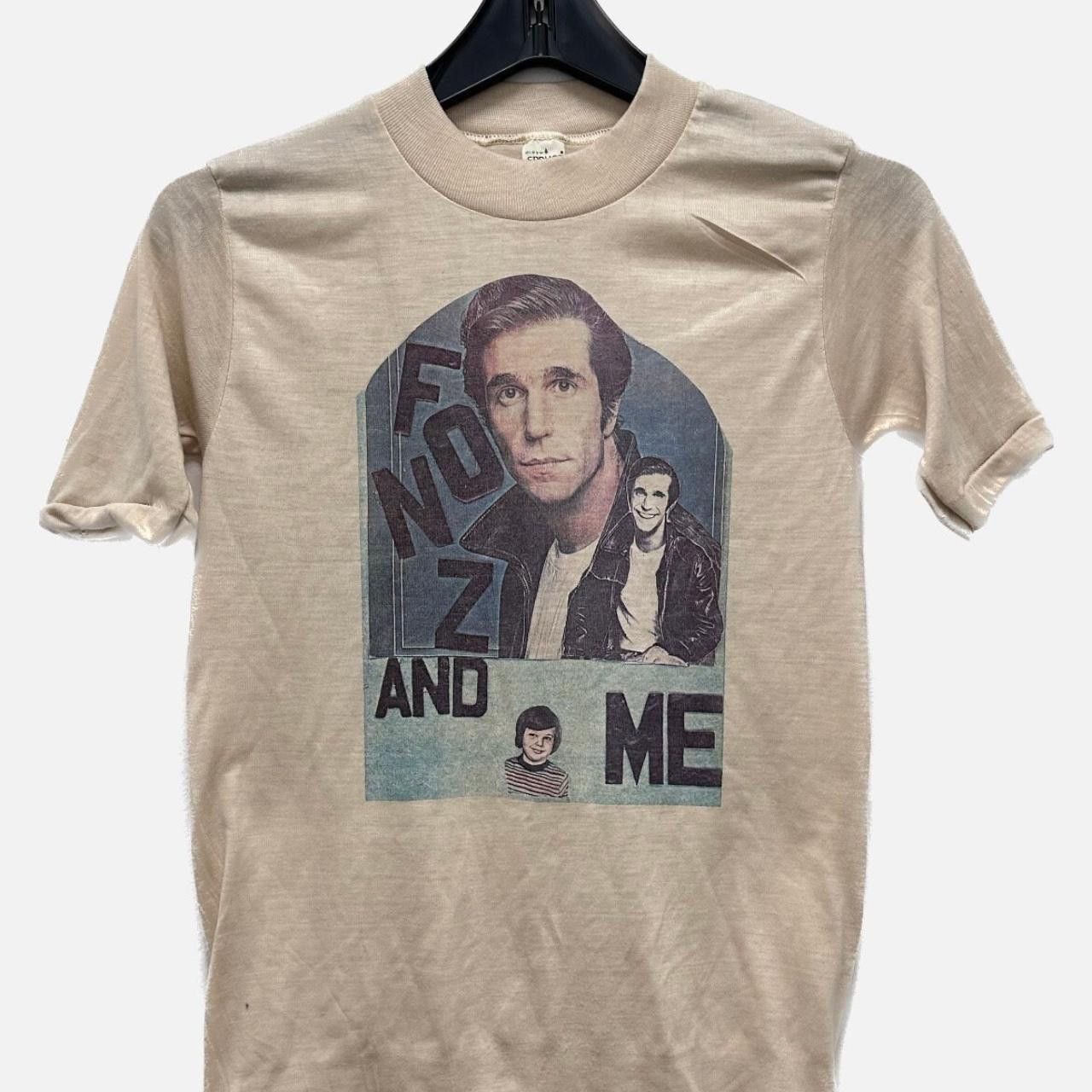 image of 1970’S "fonz And Me" Tee in Tan, Men's (Size Large)