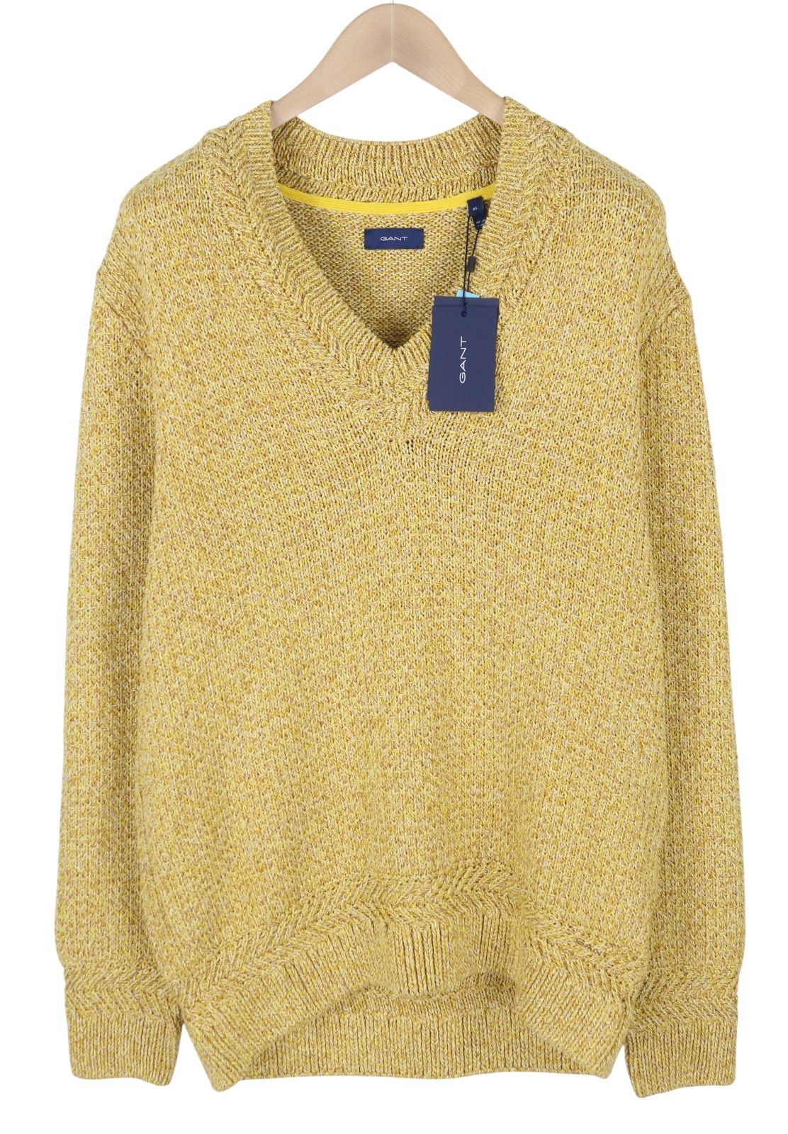 Gant TWISTED COLOR V-NECK XL Brimstone Yellow Knit Jumper 87252 Size US XL / EU 56 / 4 - 1 Thumbnail