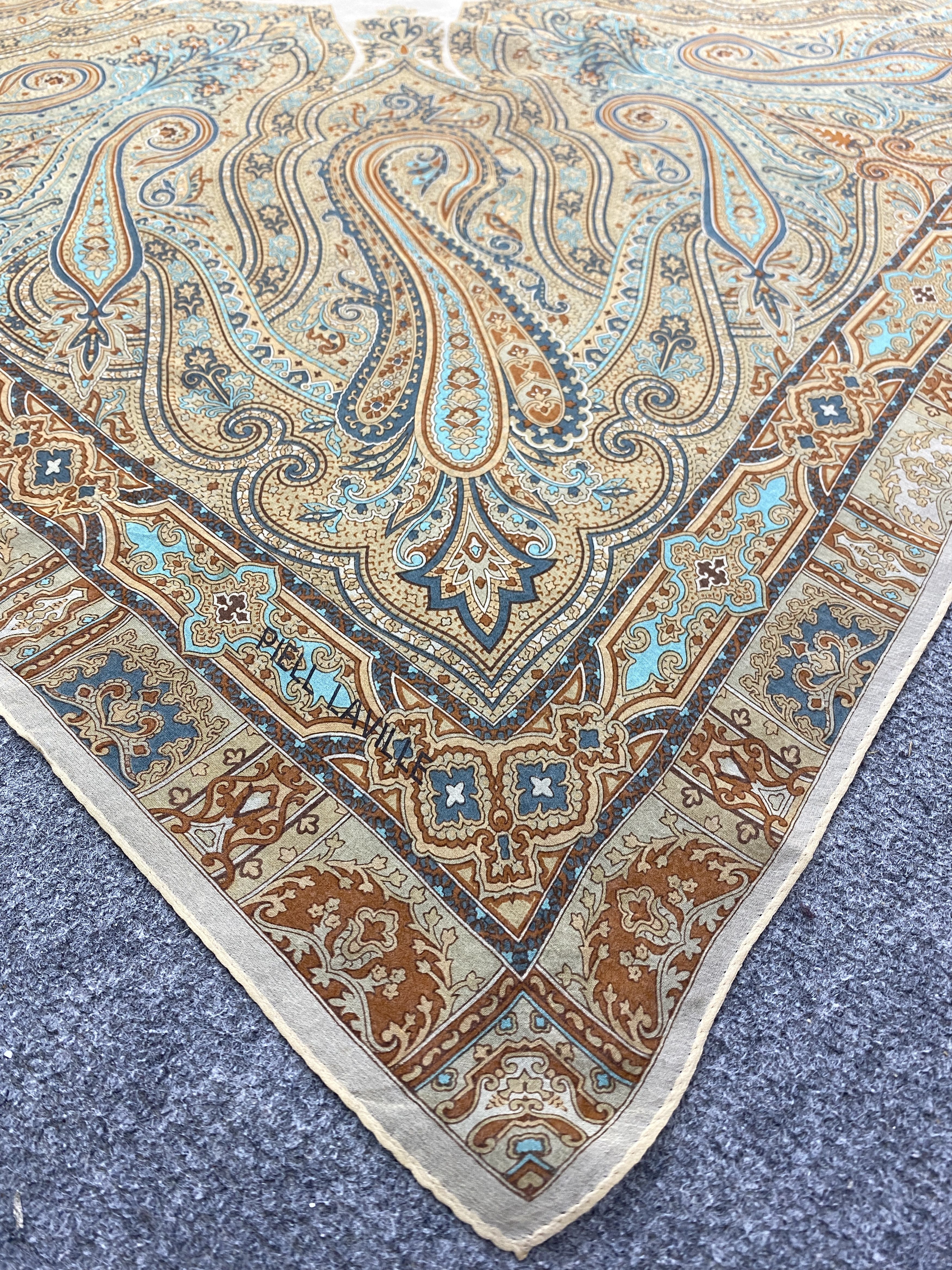 Vintage Vintage Piell Laville Paisley Silk Scarf SN0157 Size ONE SIZE - 6 Thumbnail