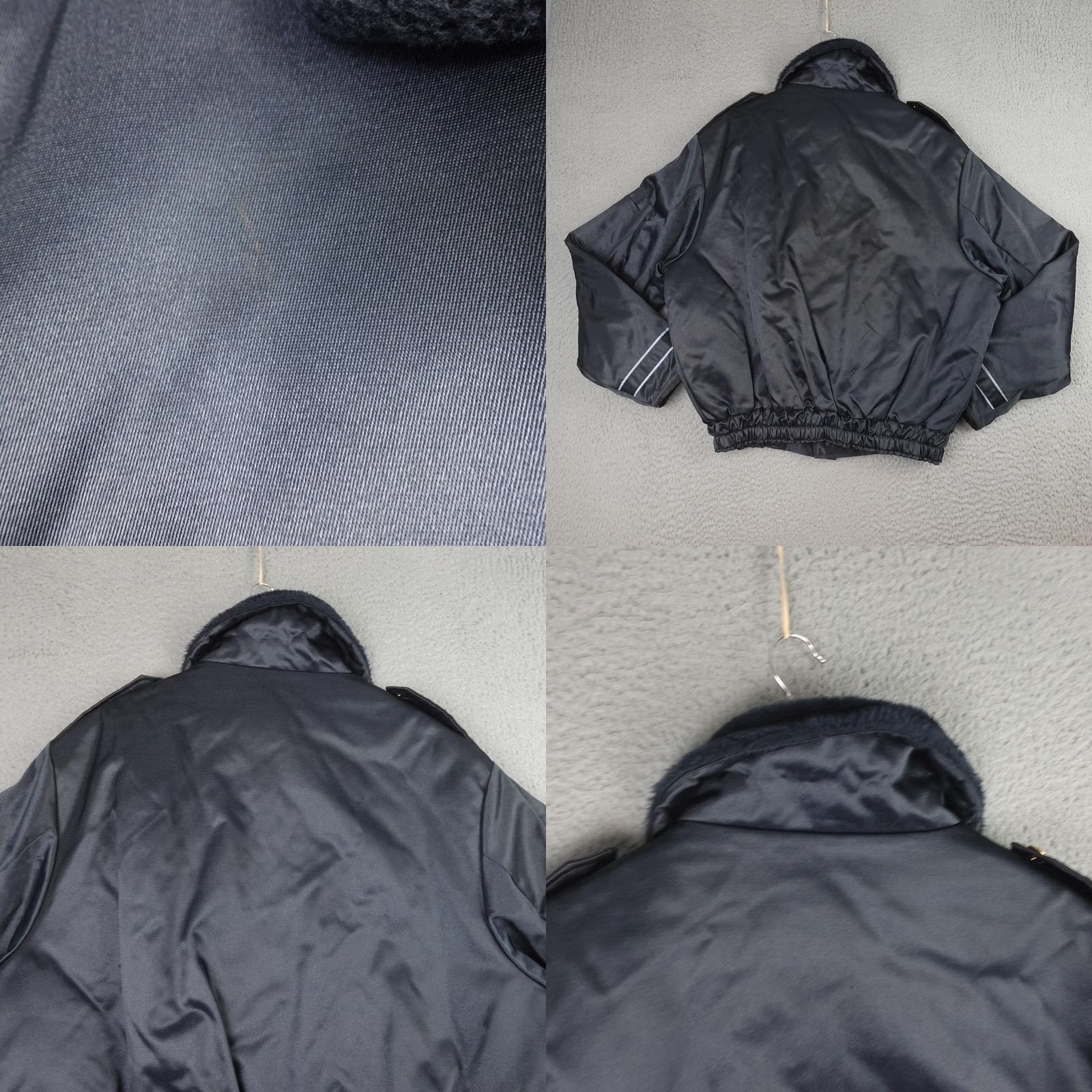 Vintage VINTAGE Riverside Bomber Jacket Mens XL Black Faux Fur Collar USA Uniform Jacket Size US XL / EU 56 / 4 - 8 Thumbnail