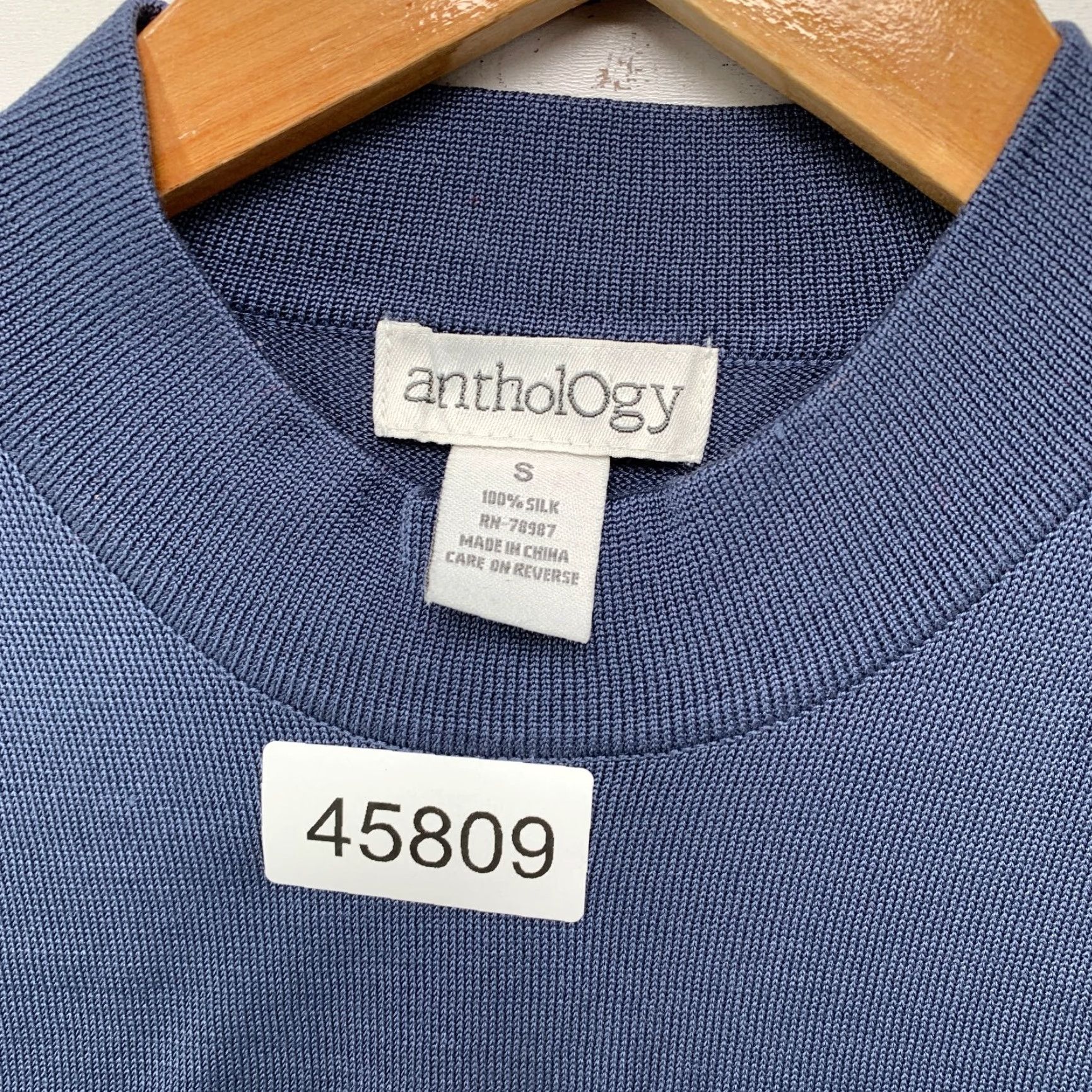 Vintage Anthology Shirt Mens Small Blue Crewneck Silk Short Sleeve Size US S / EU 44-46 / 1 - 4 Thumbnail