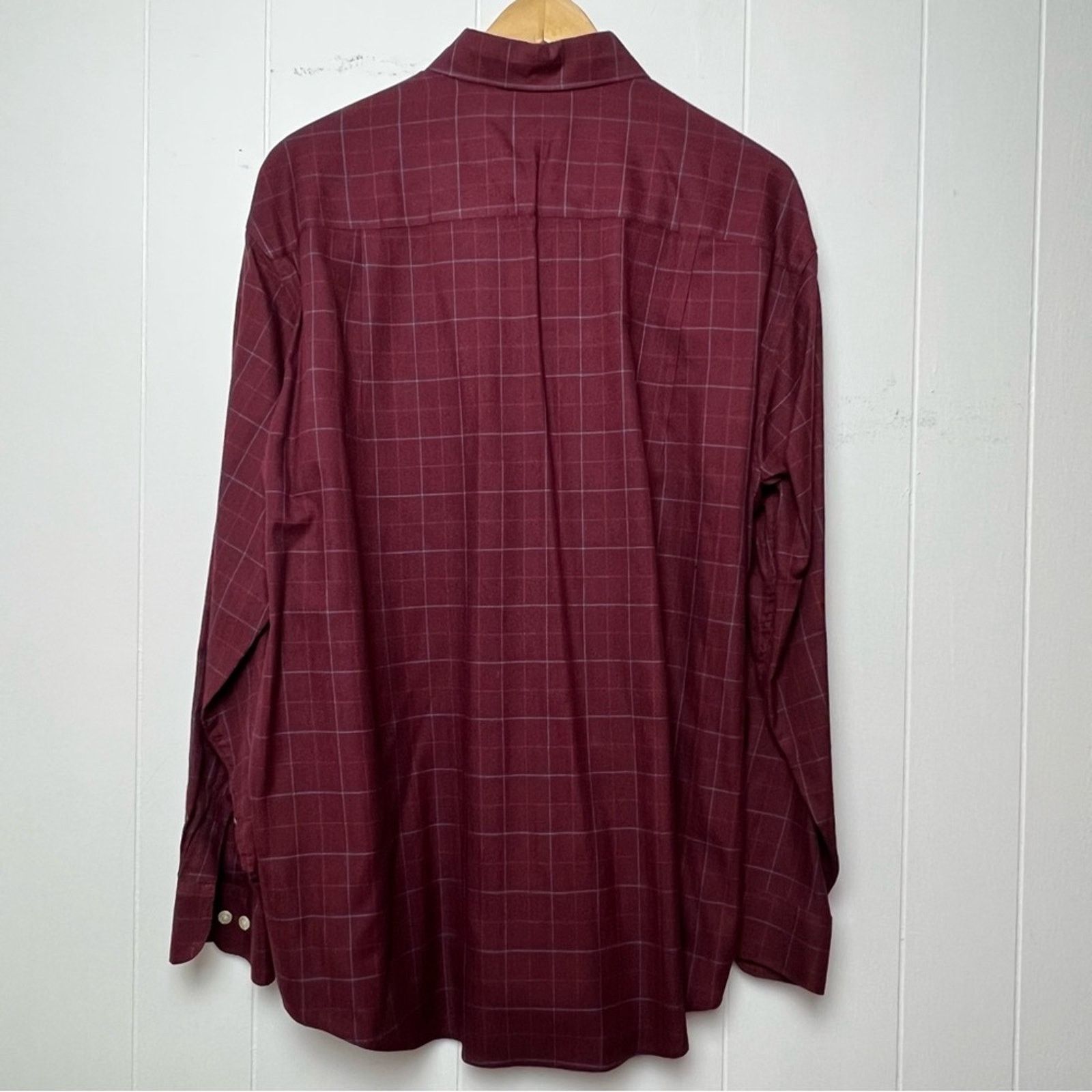 Izod Izod Maroon Windowpane Plaid Button Down Shirt Men’s Large Size US L / EU 52-54 / 3 - 6 Thumbnail