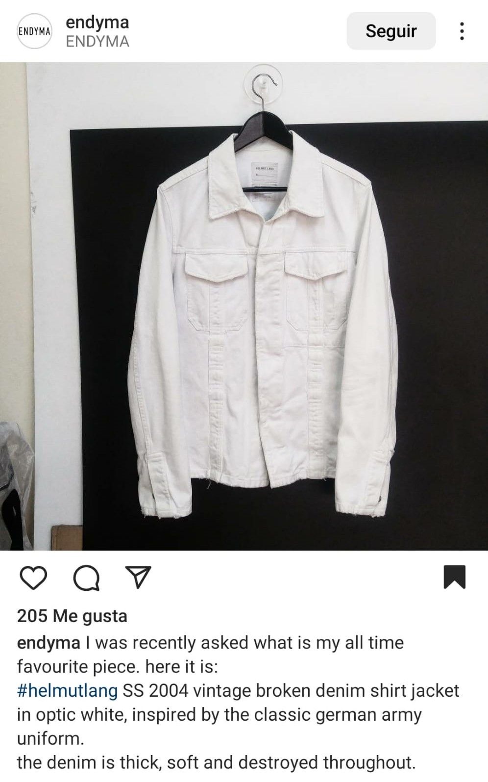 Helmut lang 2004 デニムジャケット white Helmut Lang SS 2004 White Broken Denim Concealed Jacket