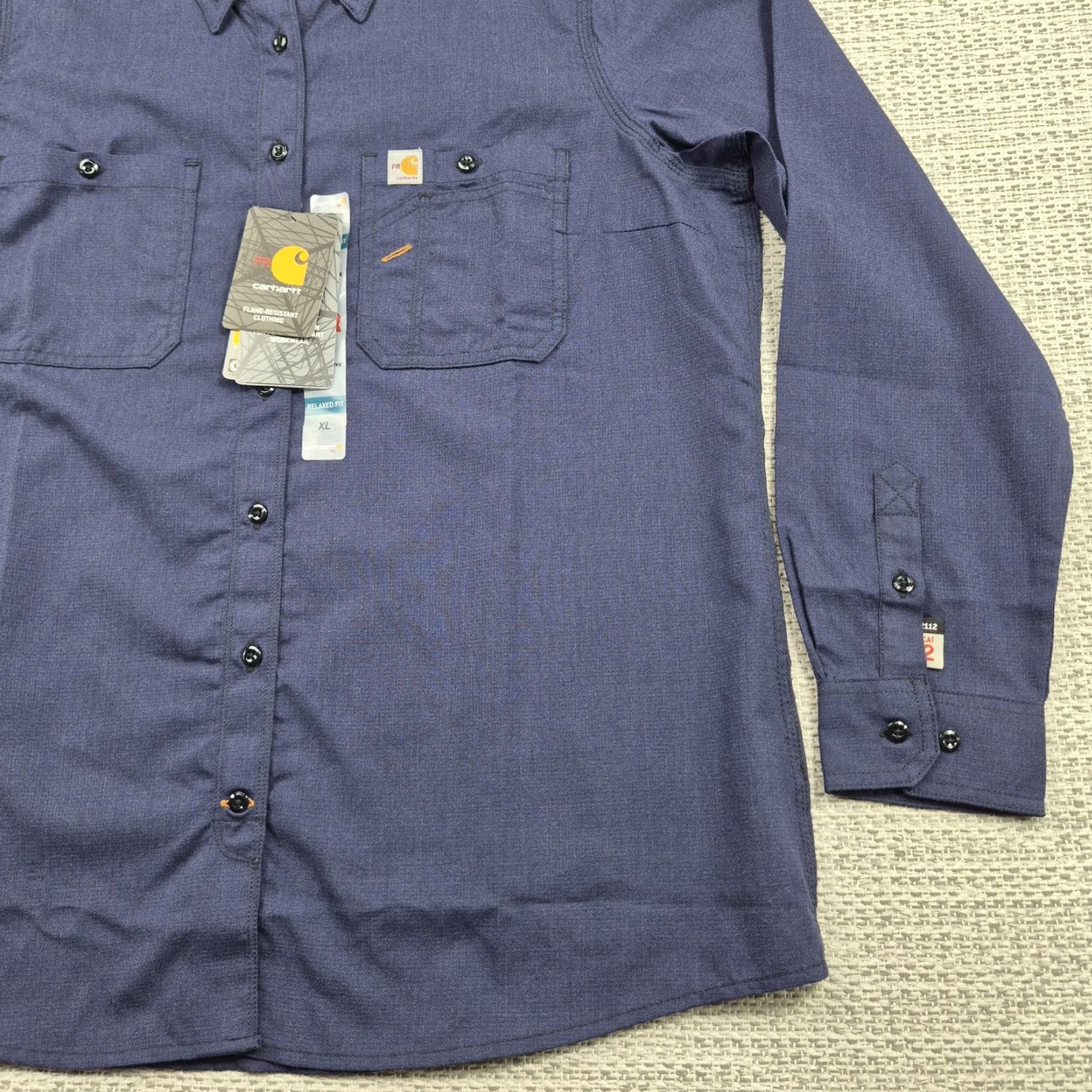 Carhartt Carhartt FR Force Button Up Shirt Womens XL Blue Flame Resistant Long Sleeve Size XL / US 12-14 / IT 48-50 - 2 Thumbnail