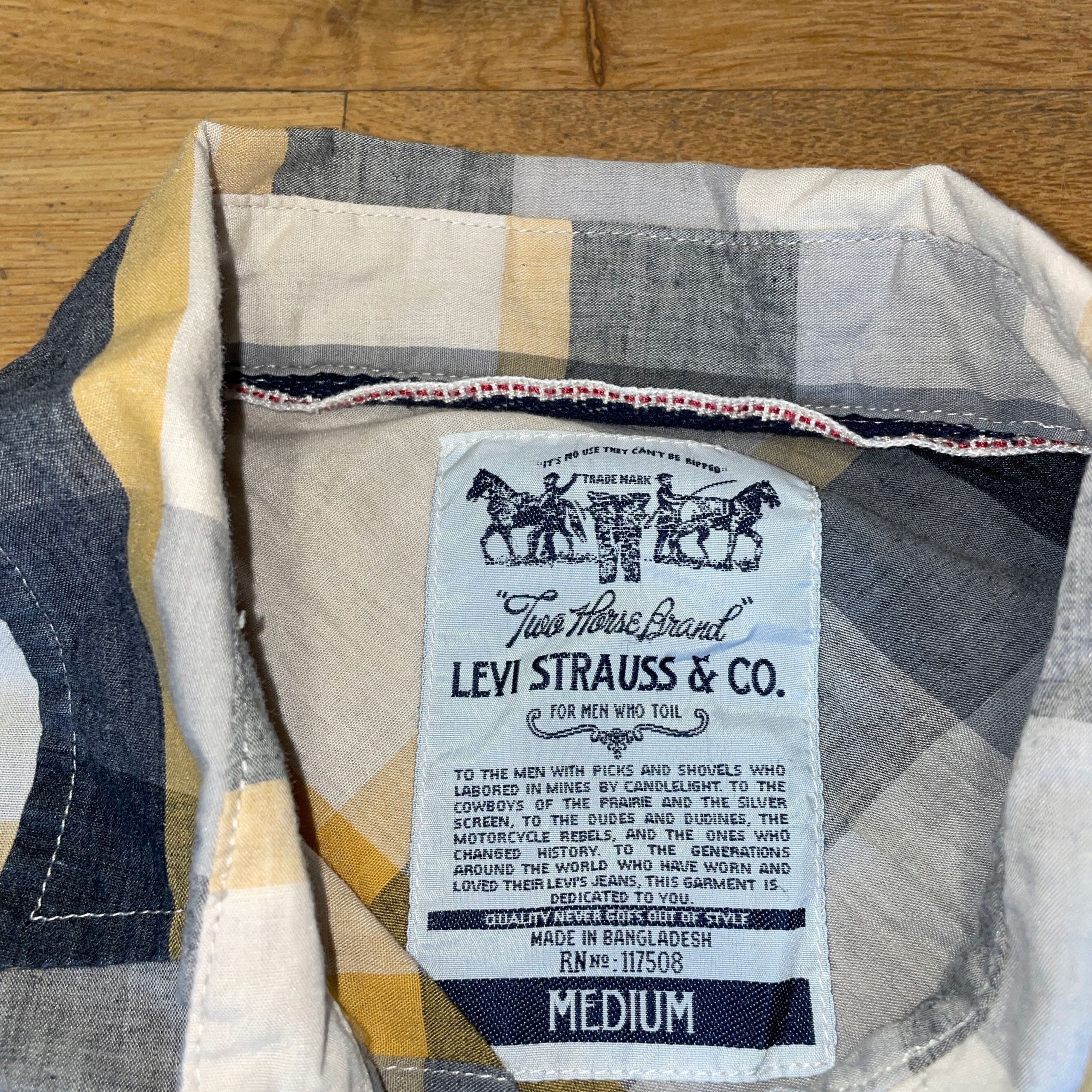 Levi's × Levi's Made & Crafted × Levi's Vintage Clothing LEVI STRAUSS & CO MEN'S LONG SLEEVE CHECK SHIRT Size. M Size US M / EU 48-50 / 2 - 3 Thumbnail