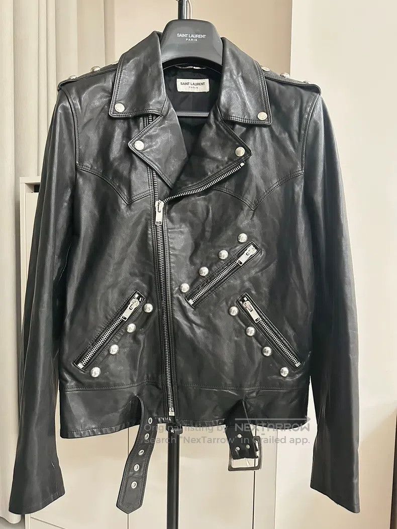 Saint Laurent Paris Saint Laurent Paris Black Leather Studs Biker Leather Jack Size US M / EU 48-50 / 2 - 1 Thumbnail