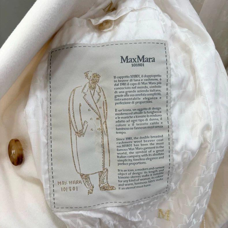 Max Mara Max Mara Classic 101801 white double-breasted wool coat Size M / US 6-8 / IT 42-44 - 4 Thumbnail