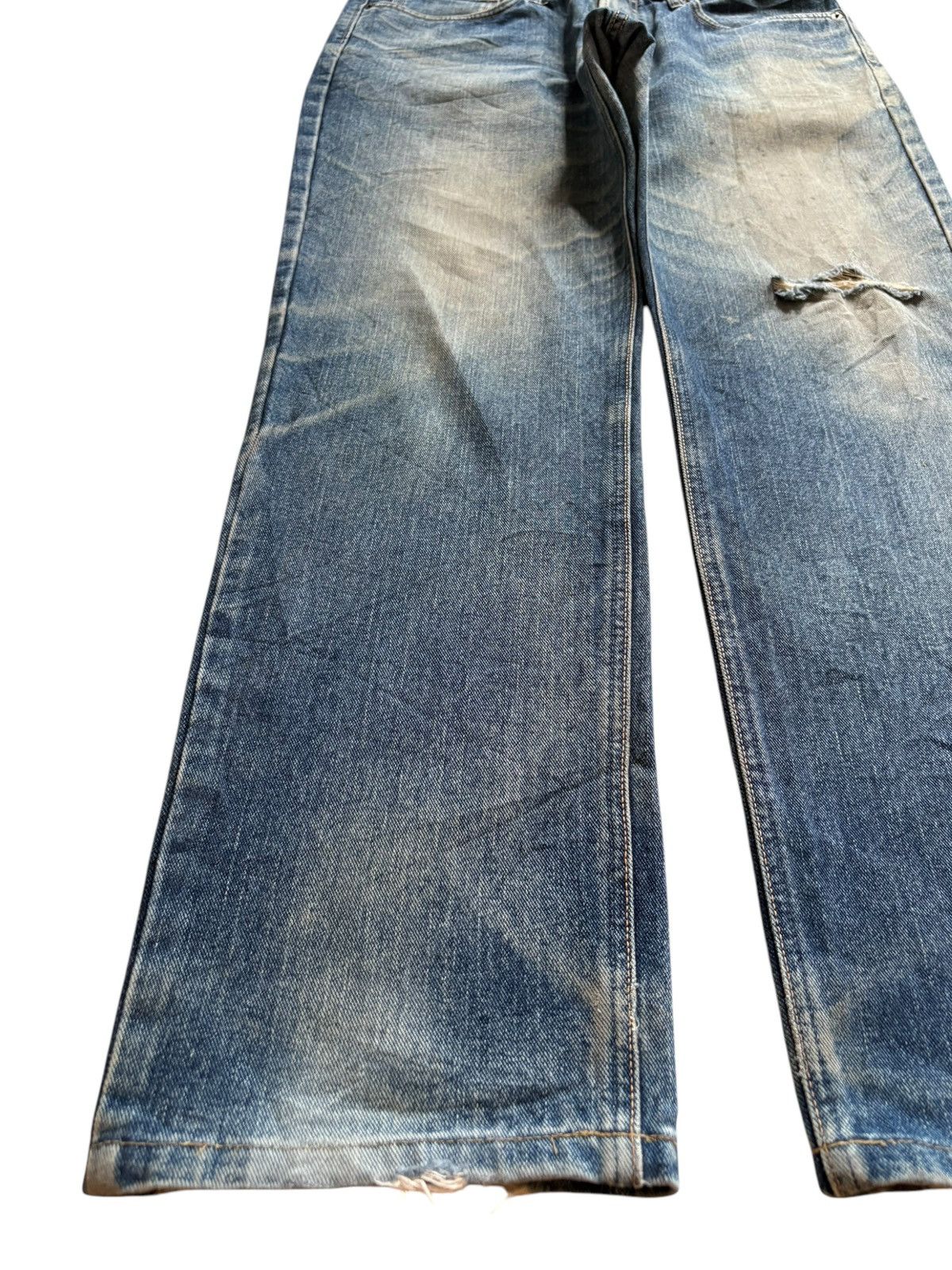 Edwin Vintage Edwin Mud Wash Distressed Ripped Loose Jeans Size US 34 / EU 50 - 6 Thumbnail
