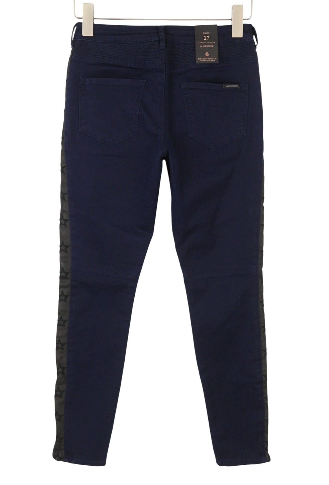 Maison Scotch BIKER W27 Dark Blue Skinny Stars Side Jeans 89092 Size 27" / US 4 / IT 40 - 2 Thumbnail