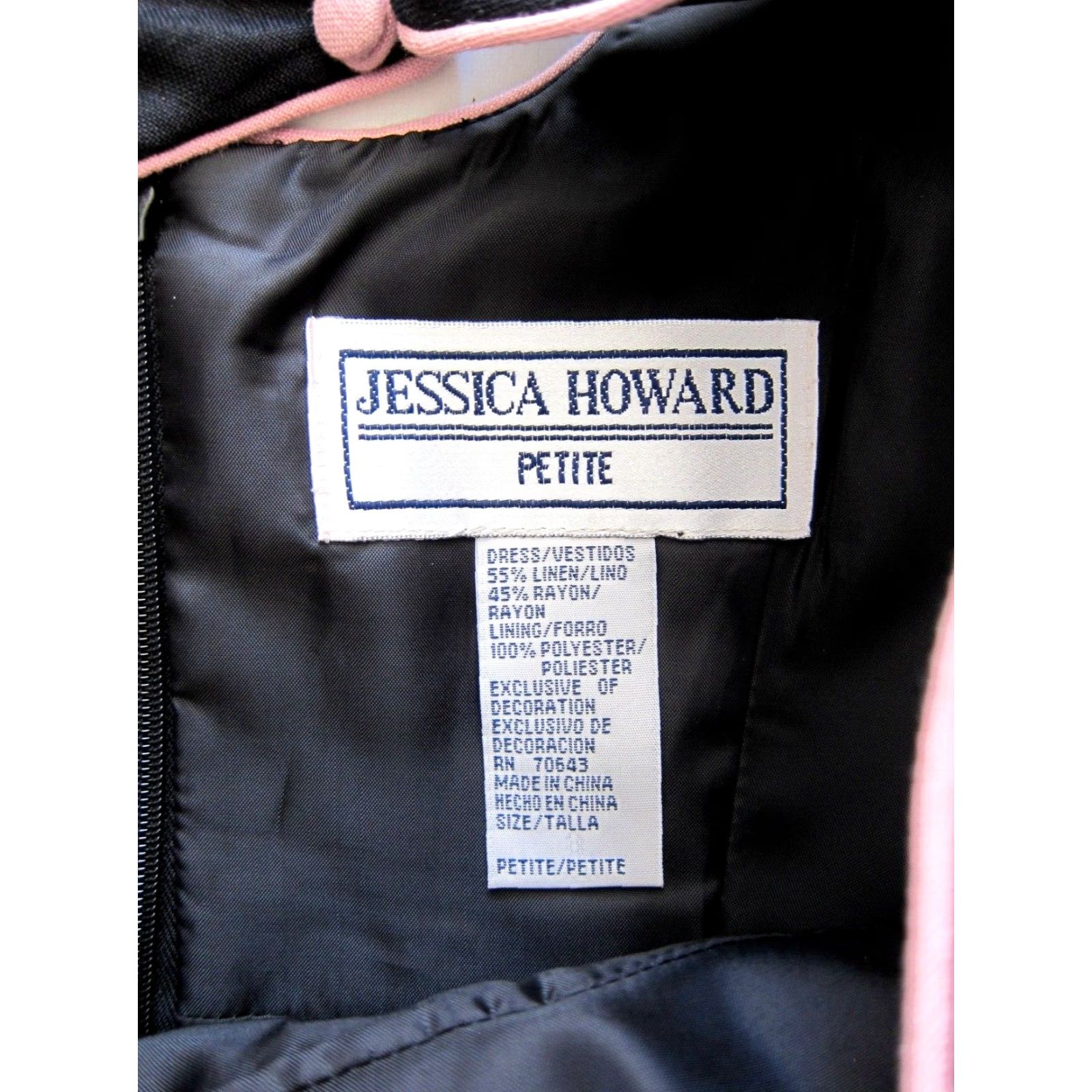 Vintage VINTAGE Jessica Howard Black Pink Embroidered Floral Sleeveless Sheath Tank Dress 10P Size L / US 10 / IT 46 - 4 Thumbnail