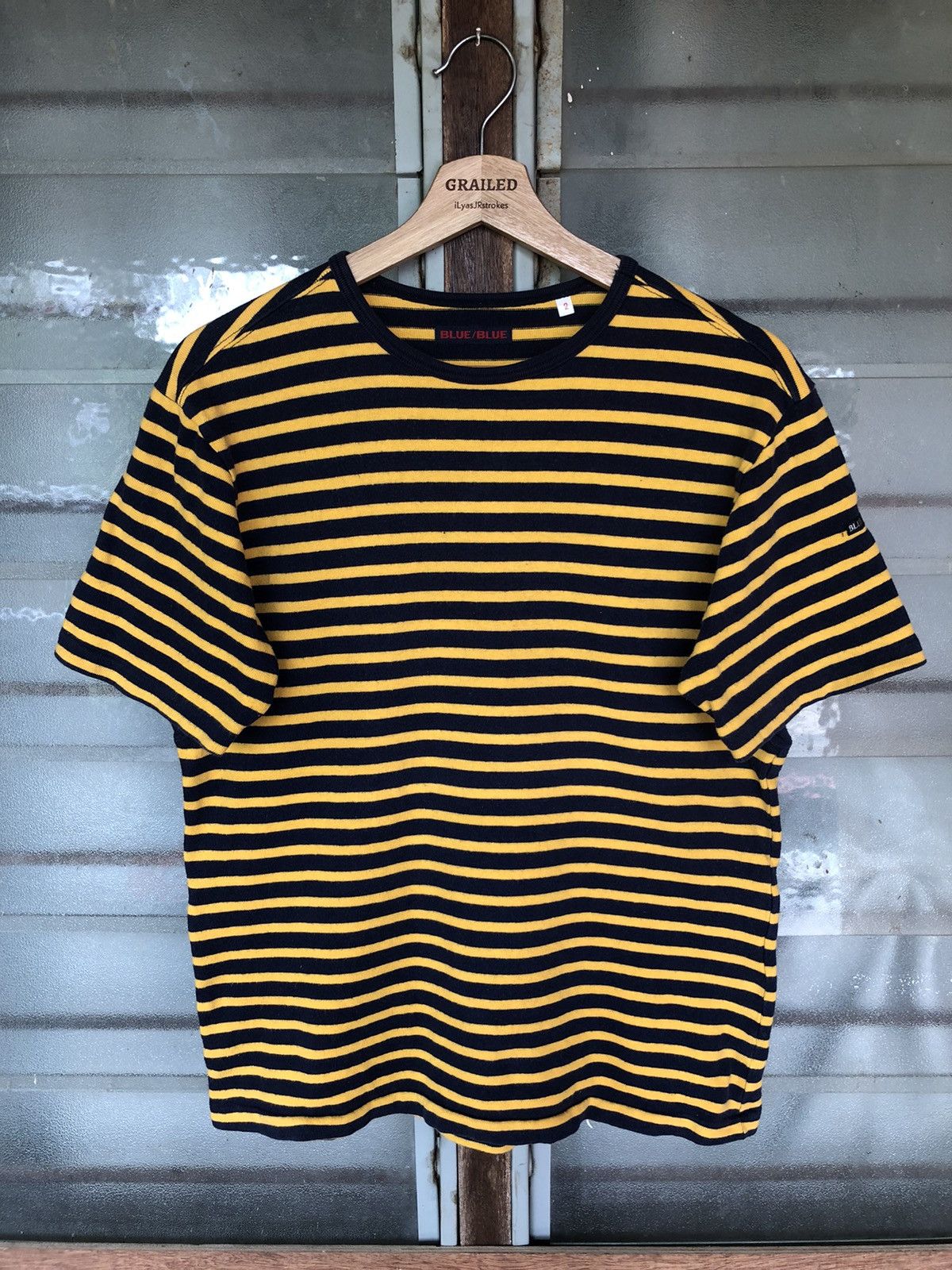 Blue Blue Japan Vintage Blue/Blue Japan Stripe Blue Yellow Shirt Tee Size US S / EU 44-46 / 1 - 2 Thumbnail