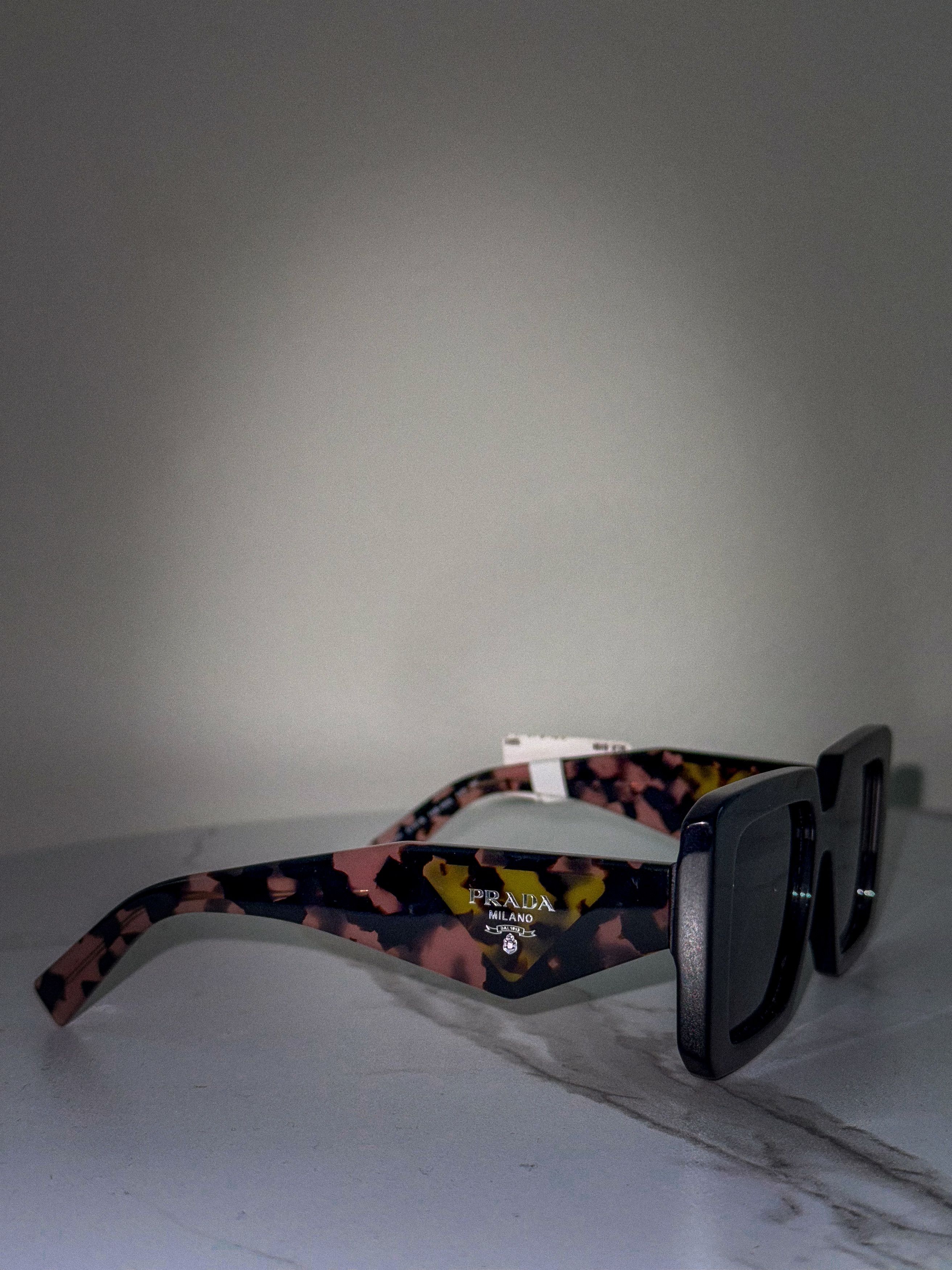 Prada Prada Sunglasses PR23YS 1AB5S0 Black Dark Gray Square NEW Size ONE SIZE - 5 Thumbnail