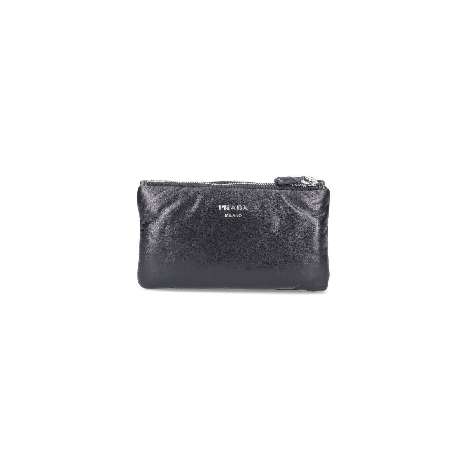 Prada PRADA Black Leather Double Pouch New And Authentic Size ONE SIZE - 3 Thumbnail