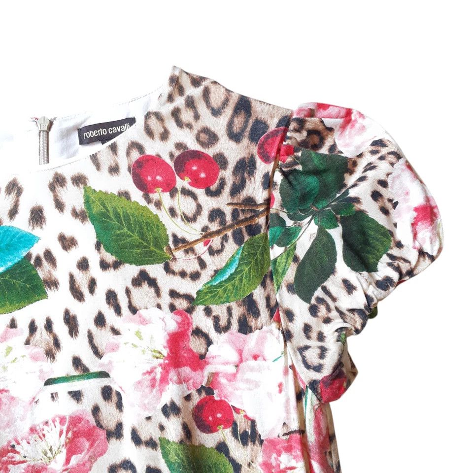 Roberto Cavalli Vintage Roberto Cavalli Leopard Floral Print Mini Dress Size M / US 6-8 / IT 42-44 - 4 Thumbnail